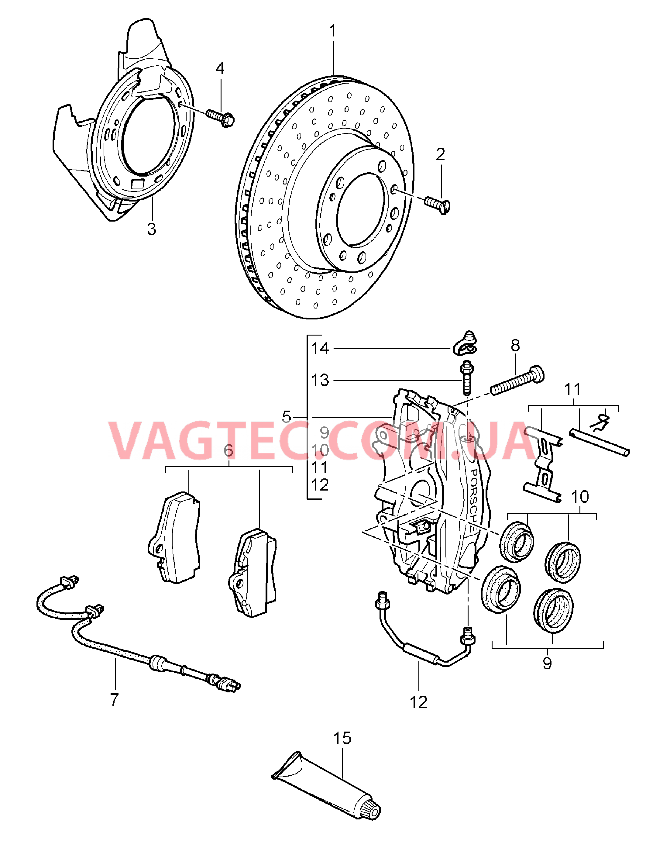 603-000 Дисковой тормоз, Задняя ось для PORSCHE Boxster 2005-2008USA