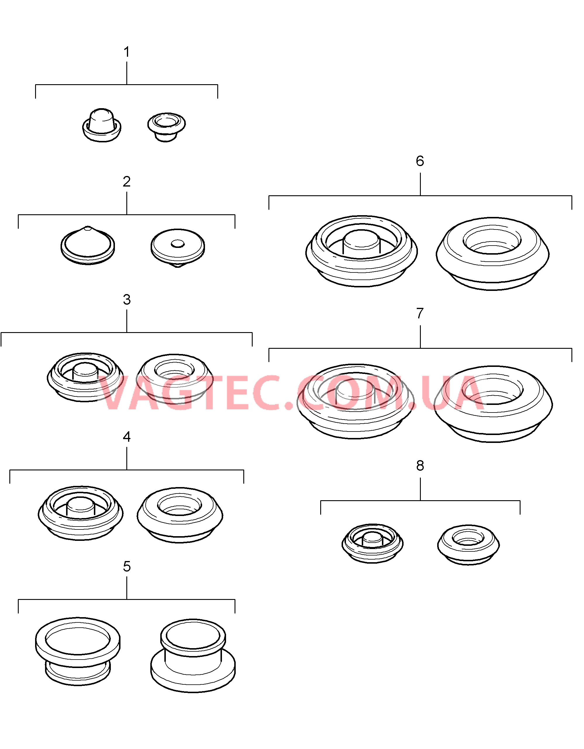 801-002 Пробка, плоский, см. руководство по рем. для PORSCHE Boxster 2005-2008USA