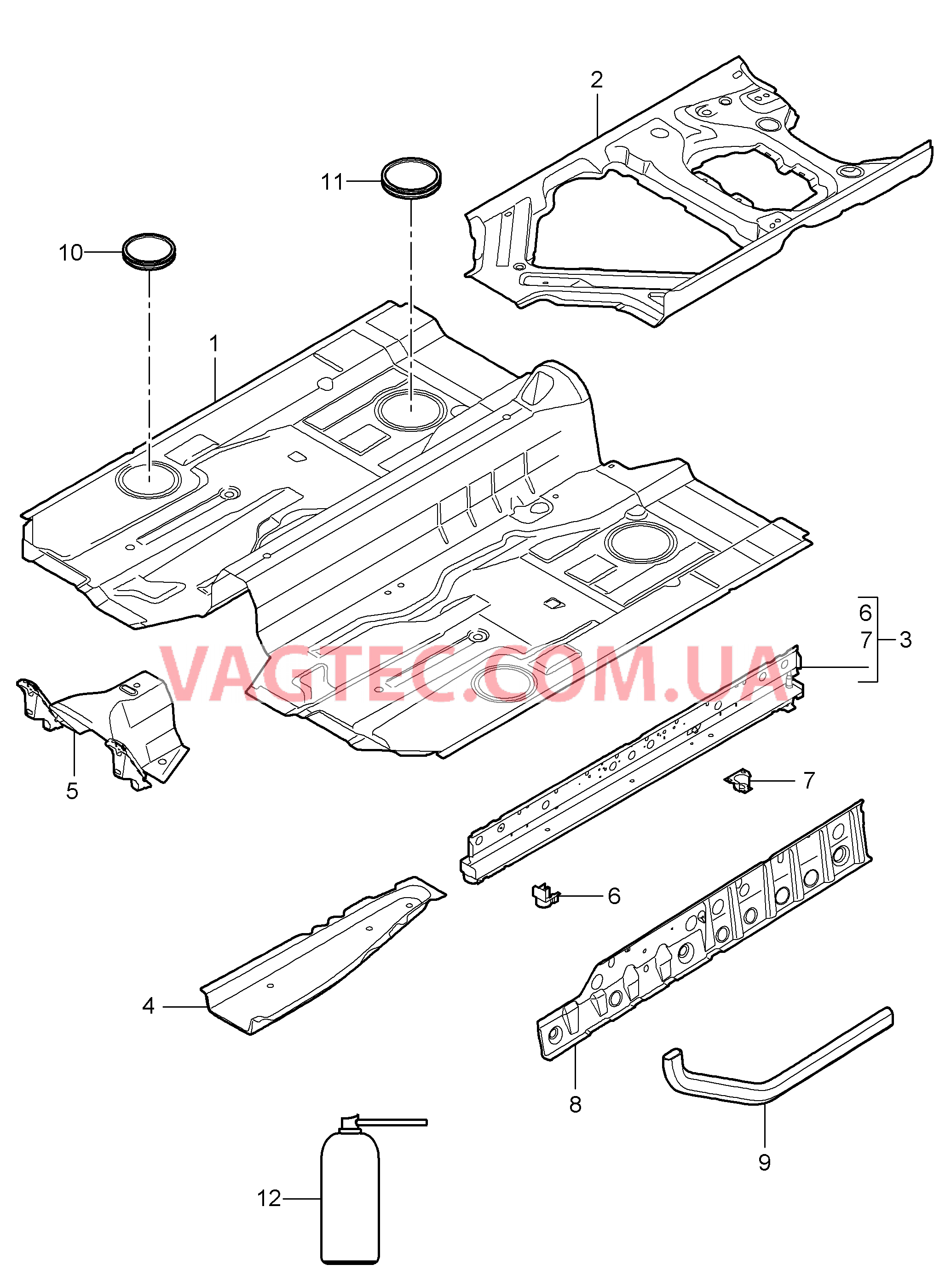 801-020 Днище, средний для PORSCHE Boxster 2005-2008USA