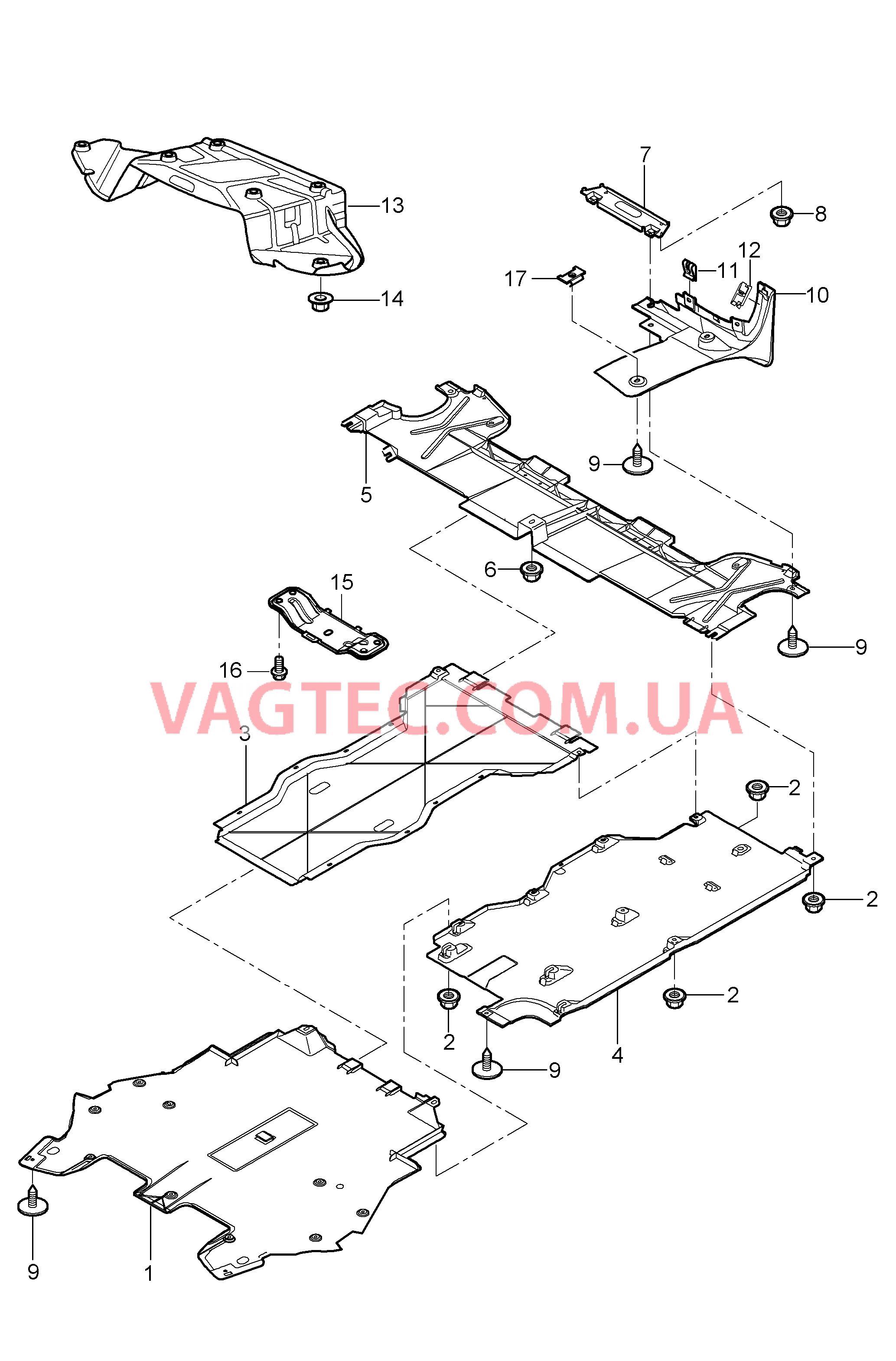 801-070 Обивки, Днище кузова для PORSCHE Boxster 2005-2008USA