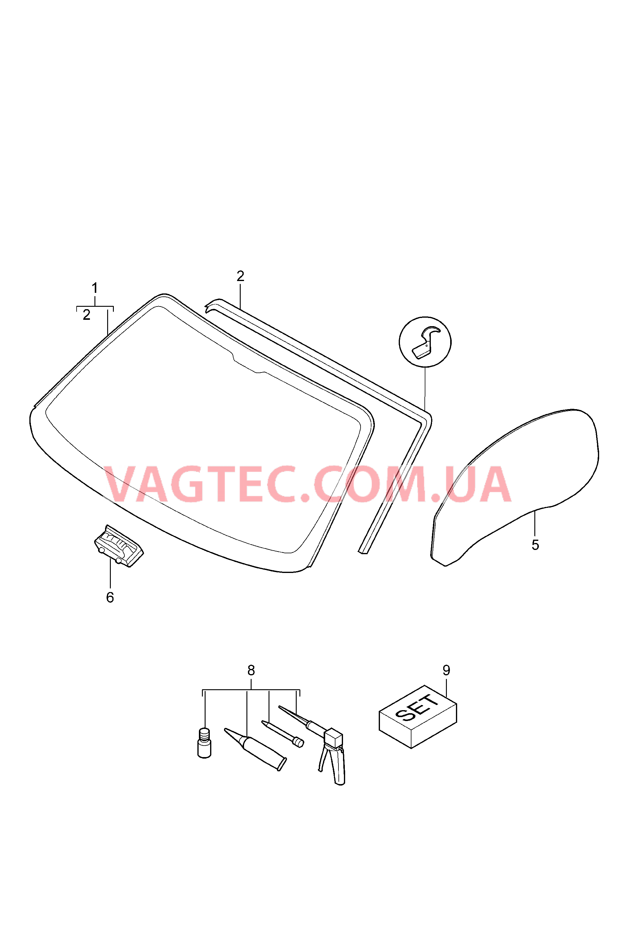 805-000 Остекление для PORSCHE Boxster 2005-2008