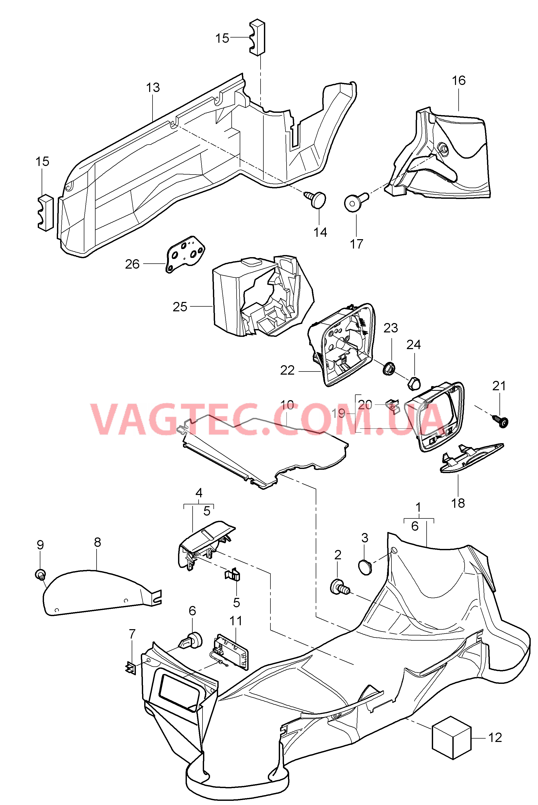 807-001 Багажный отсек, задний для PORSCHE Boxster 2005-2008USA