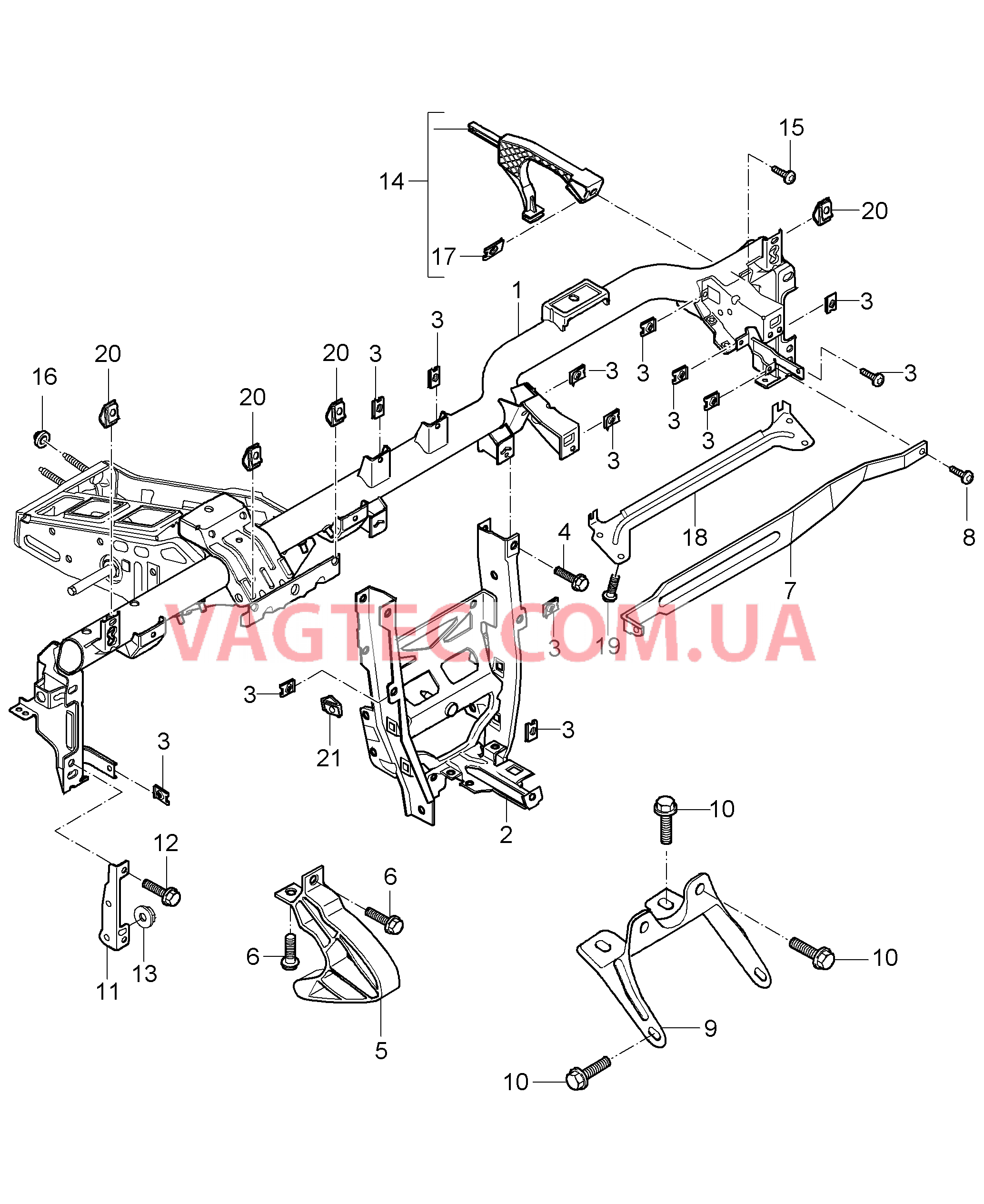 809-004 Несущий элемент, Панель приборов для PORSCHE Boxster 2005-2008