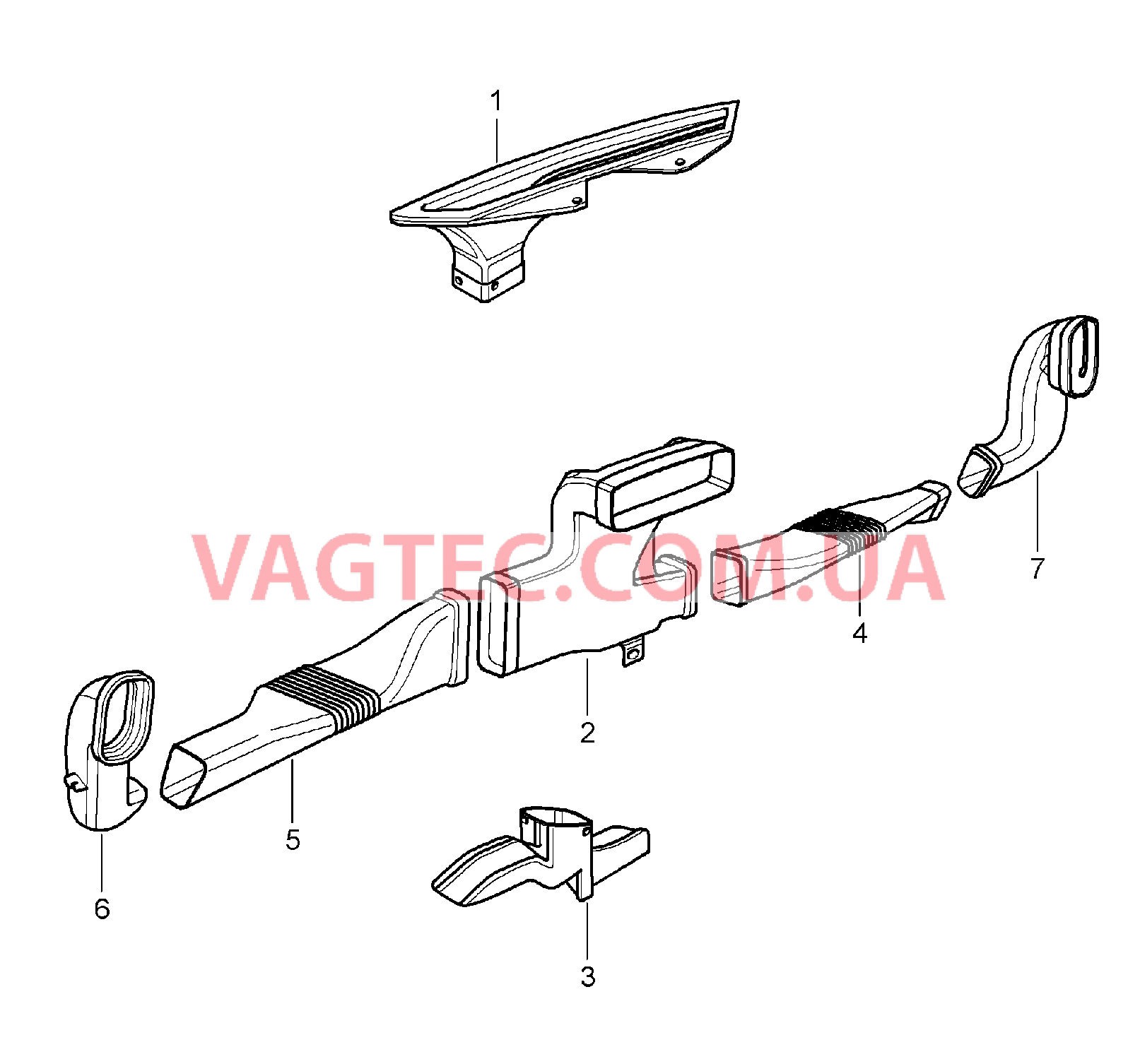 813-001 Обогрев, Воздухораспределитель для PORSCHE Boxster 2005-2008