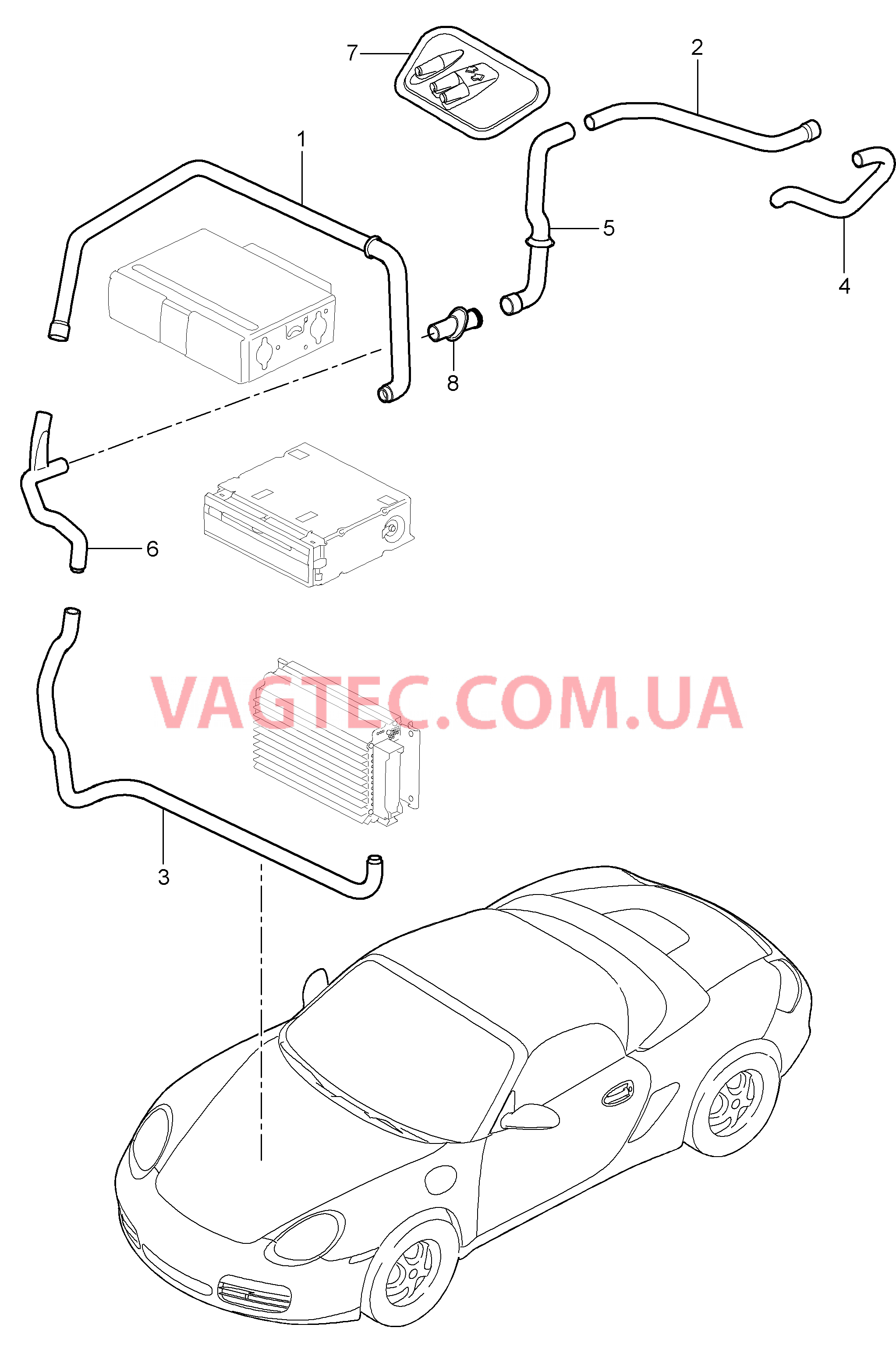 813-002 Багажный отсек, Охлаждение
						
						I575 для PORSCHE Boxster 2005-2008