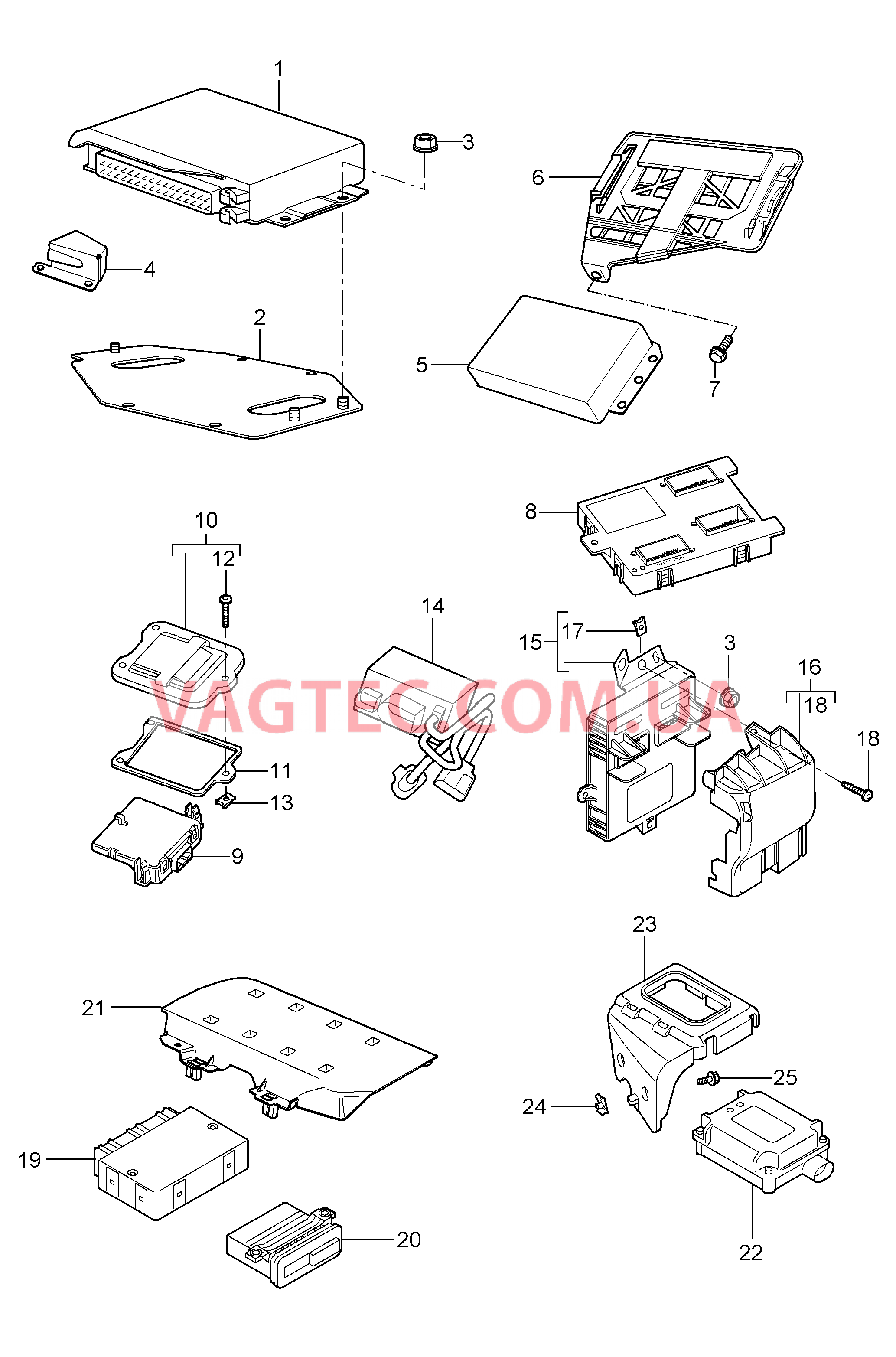 901-003 Блоки управления для PORSCHE Boxster 2005-2008USA