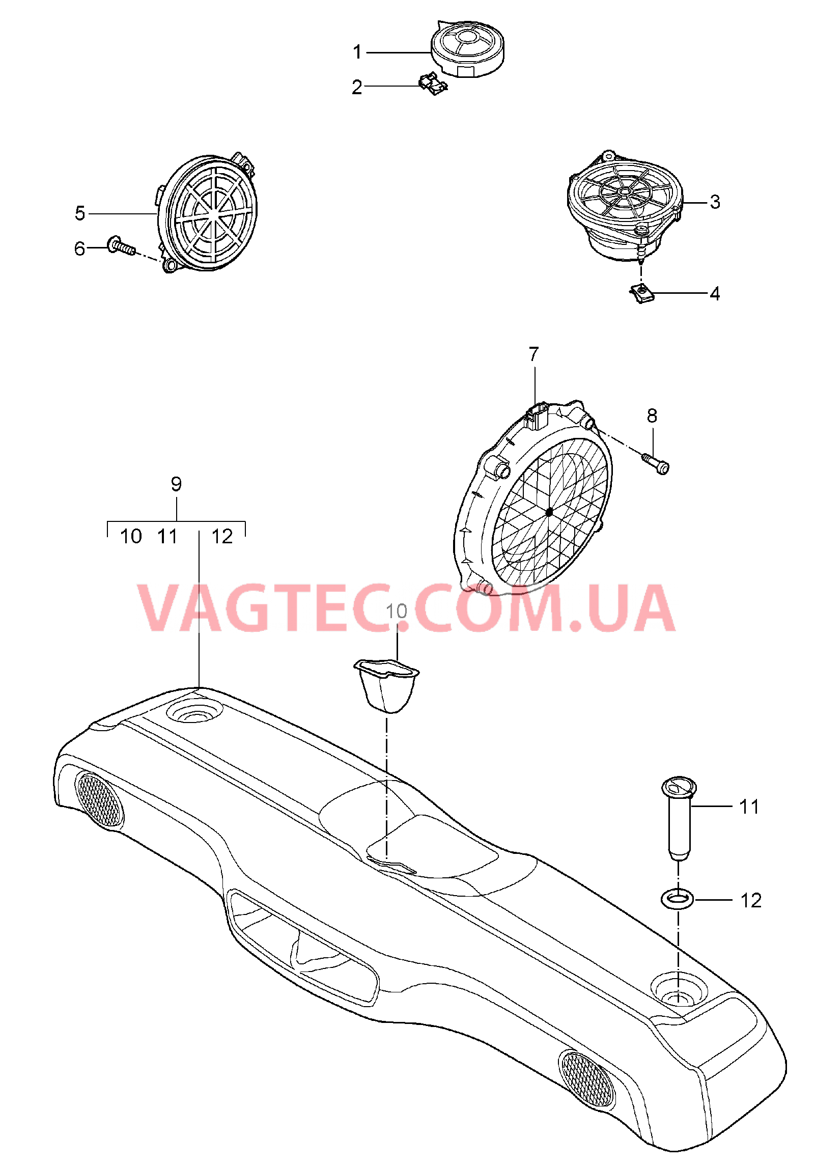 911-005 Динамик для PORSCHE Boxster 2005-2008