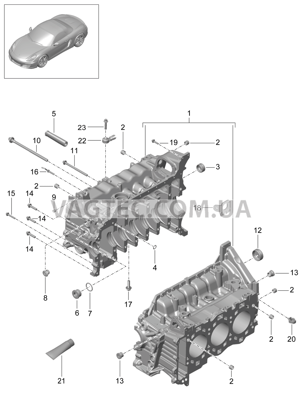 101-005 Кривошипный механизм для PORSCHE Boxster 2012-2016