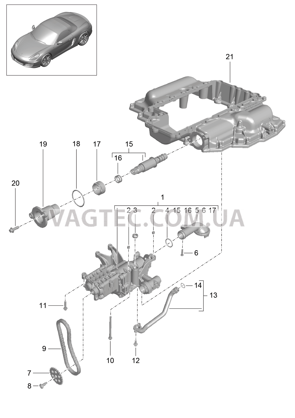 104-000 Масляный насос для PORSCHE Boxster 2012-2016