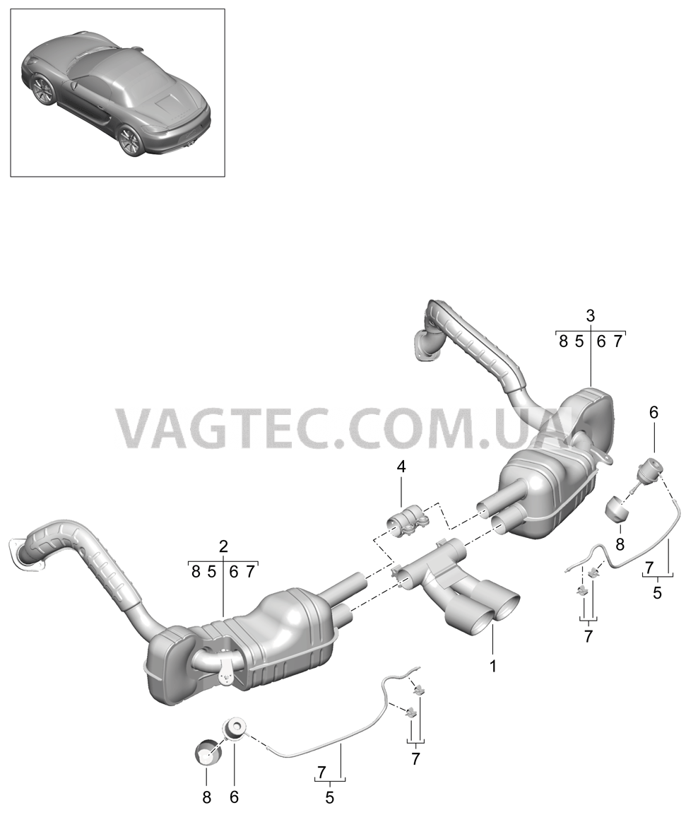 202-005 Выпускная система, Спорт
						
						IXLF для PORSCHE Boxster 2012-2016