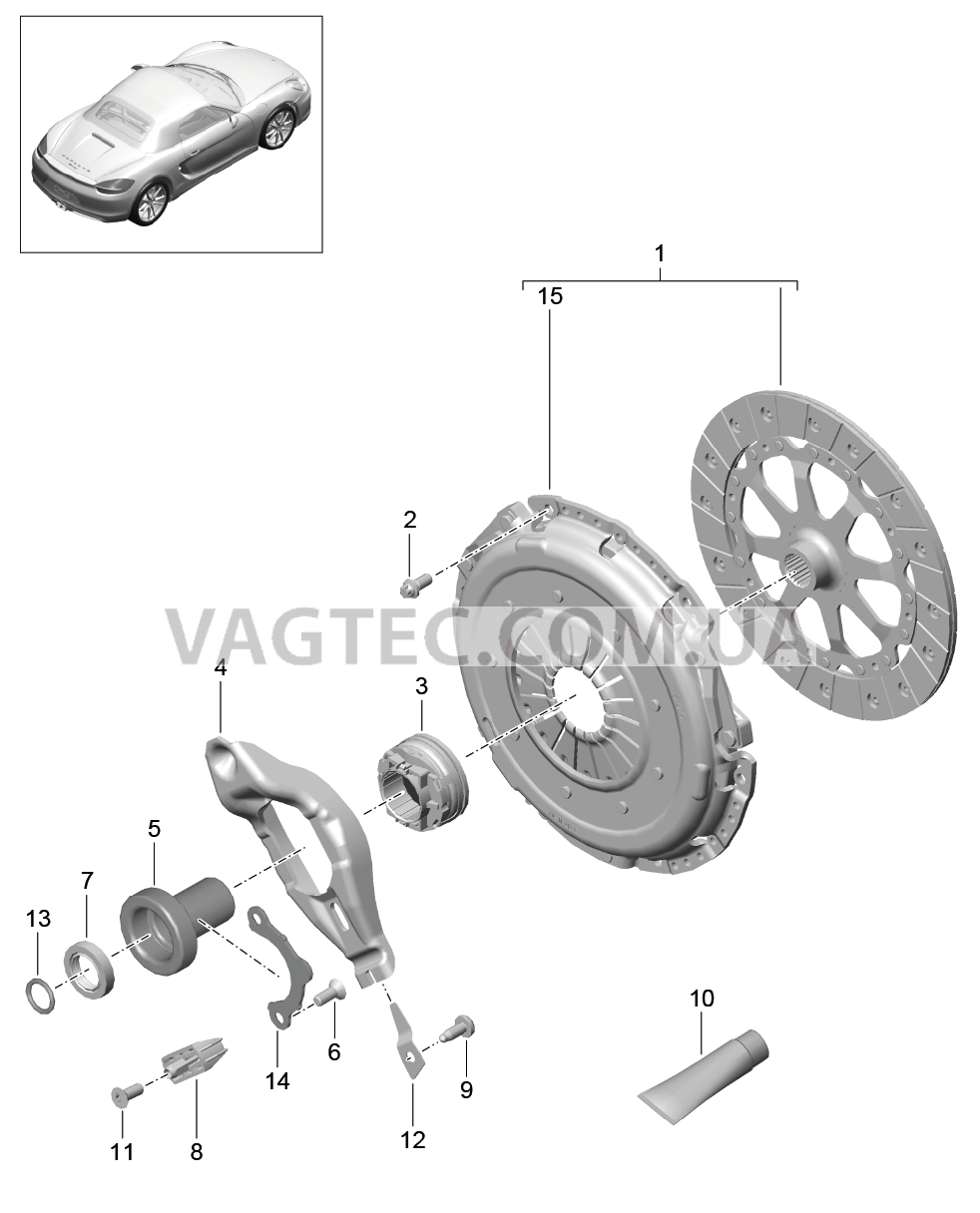 301-000 Сцепление
						
						G81.00, G81.20 для PORSCHE Boxster 2012-2016USA