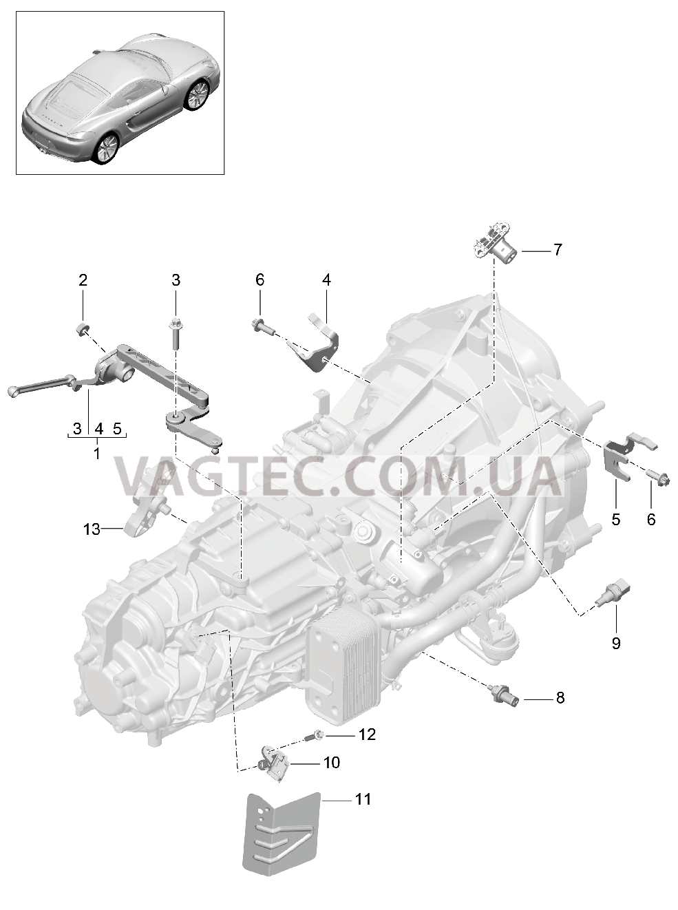 302-010 Мкпп, Отдельные детали
						
						G81.00, G81.20 для PORSCHE Boxster 2012-2016USA