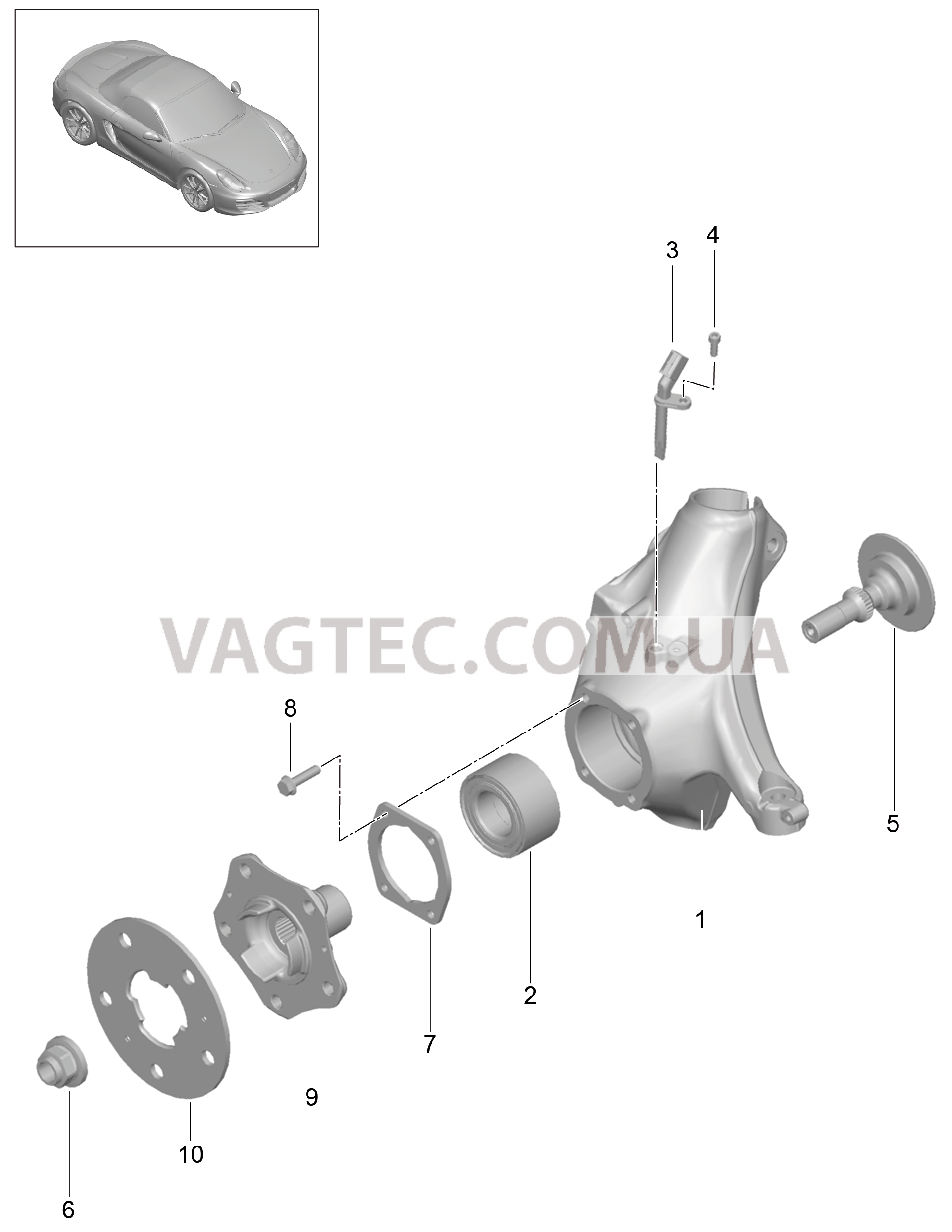 401-005 Корпус подшипника ступицы, Ступица для PORSCHE Boxster 2012-2016