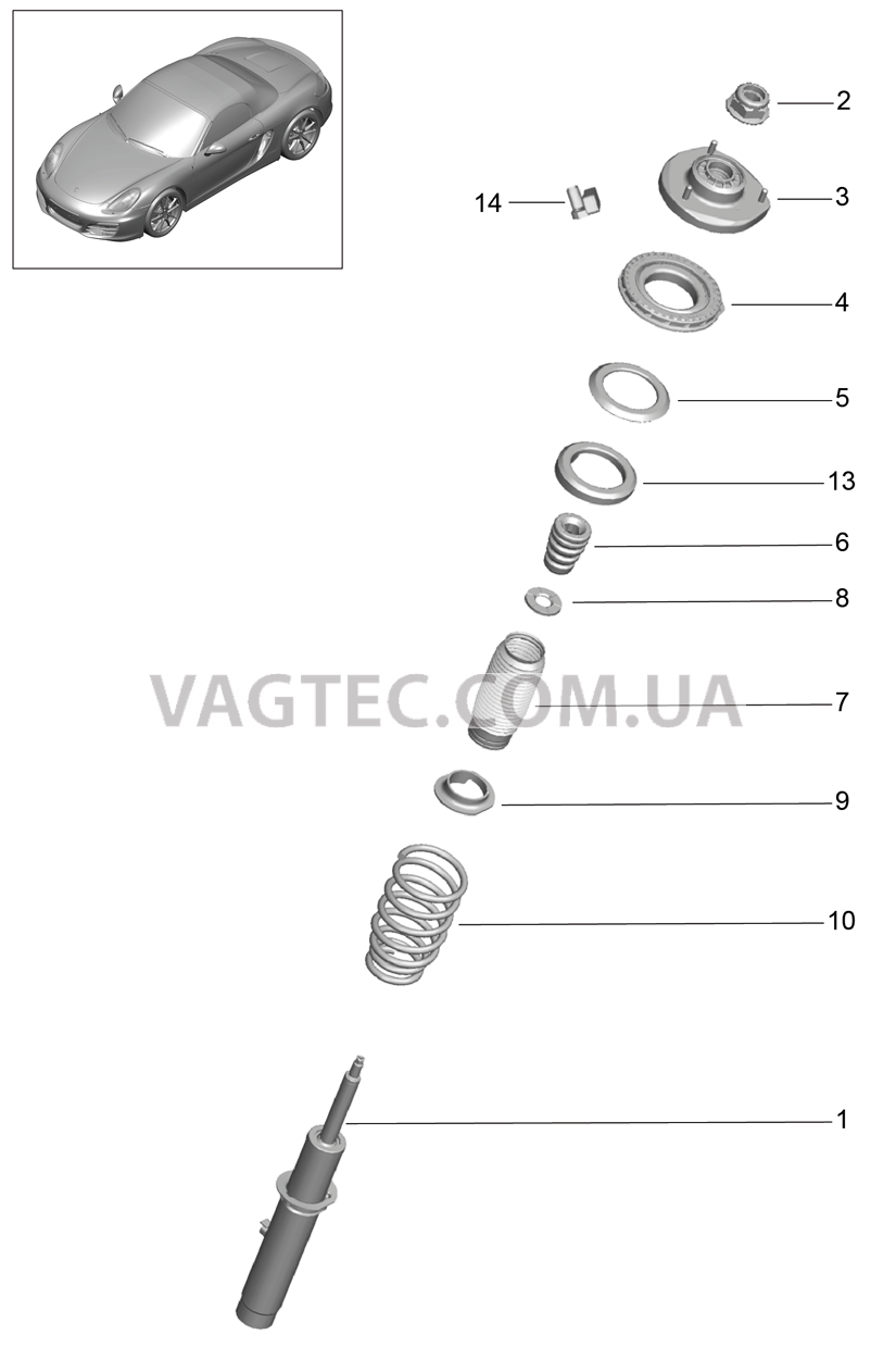 402-000 Вибропоглотитель для PORSCHE Boxster 2012-2016USA