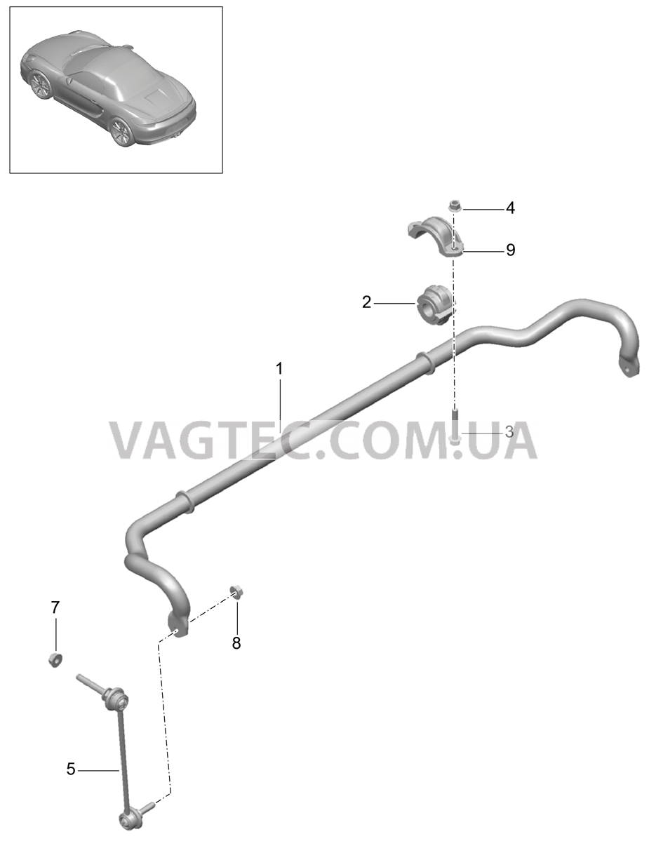 402-005 Стабилизатор для PORSCHE Boxster 2012-2016