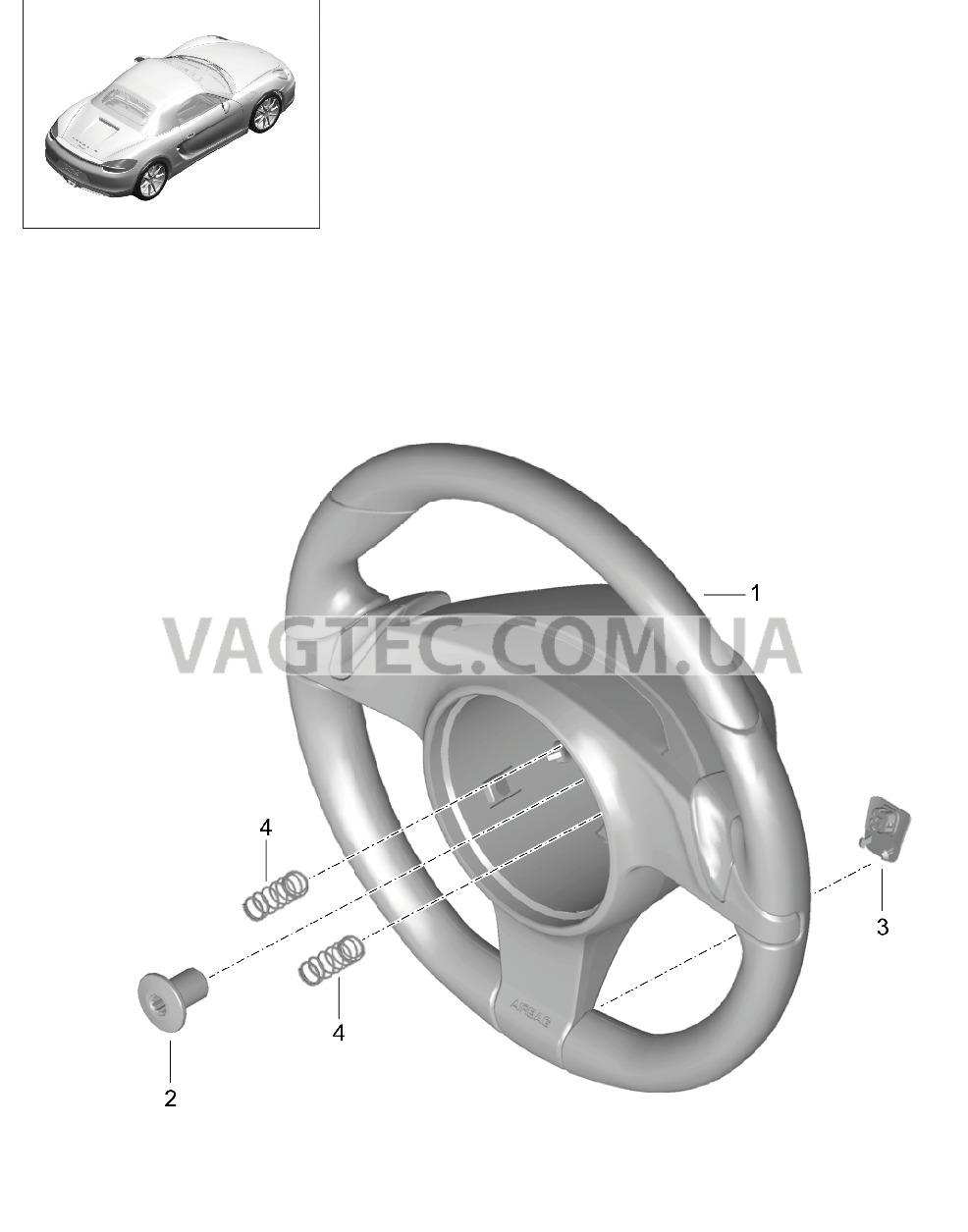 403-004 Рулевые колеса
						
						I250 для PORSCHE Boxster 2012-2016USA