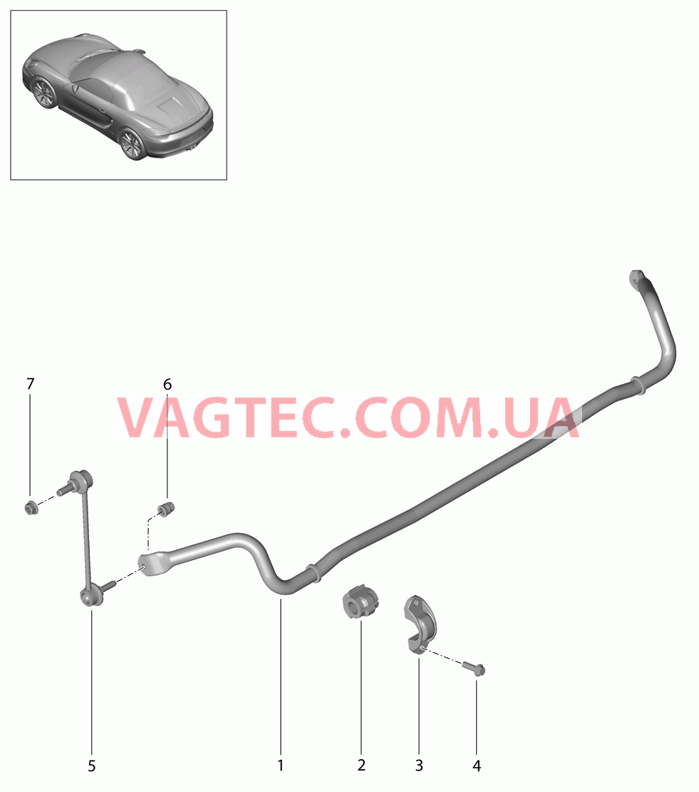 501-003 Стабилизатор для PORSCHE Boxster 2012-2016