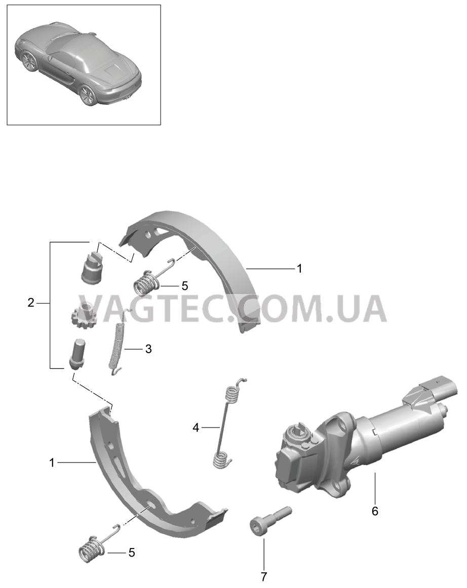 603-005 Стояночный тормоз для PORSCHE Boxster 2012-2016USA