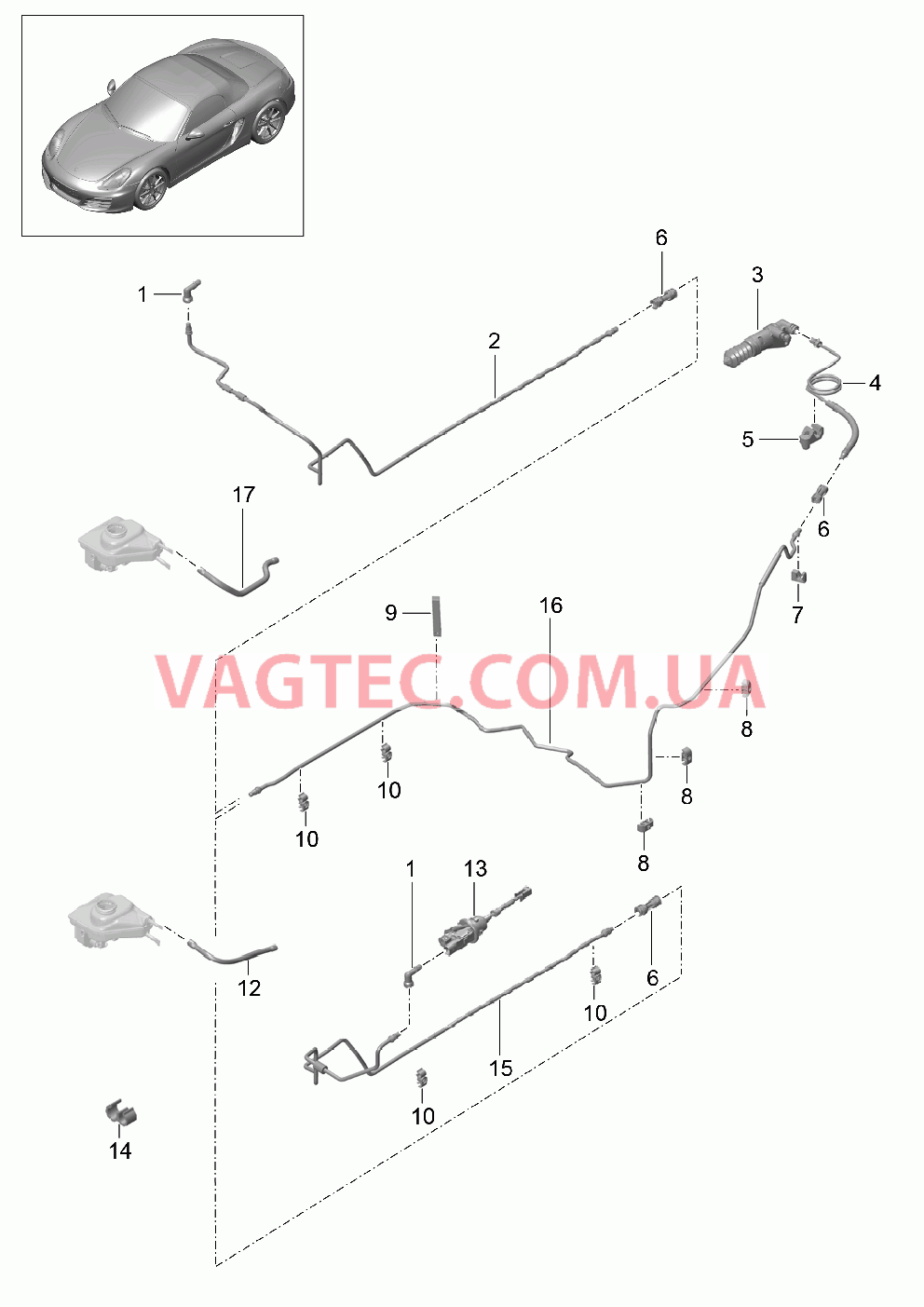 702-008 Нажат.на педаль сцепления, Датчик цилиндра сцепления, Рабочий цилиндр сцепления, Линии для PORSCHE Boxster 2012-2016