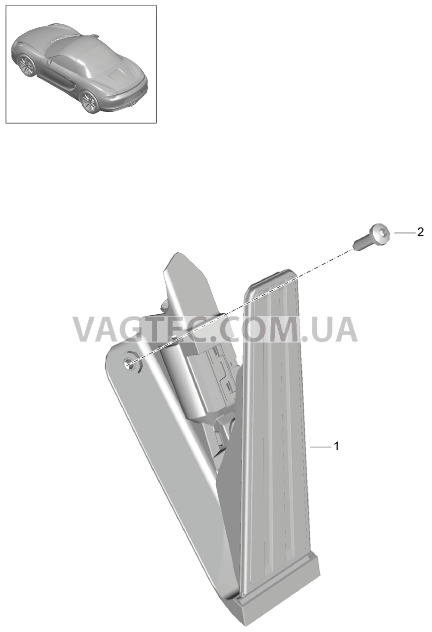 702-010 Педальный механизм, Привод акселератора для PORSCHE Boxster 2012-2016