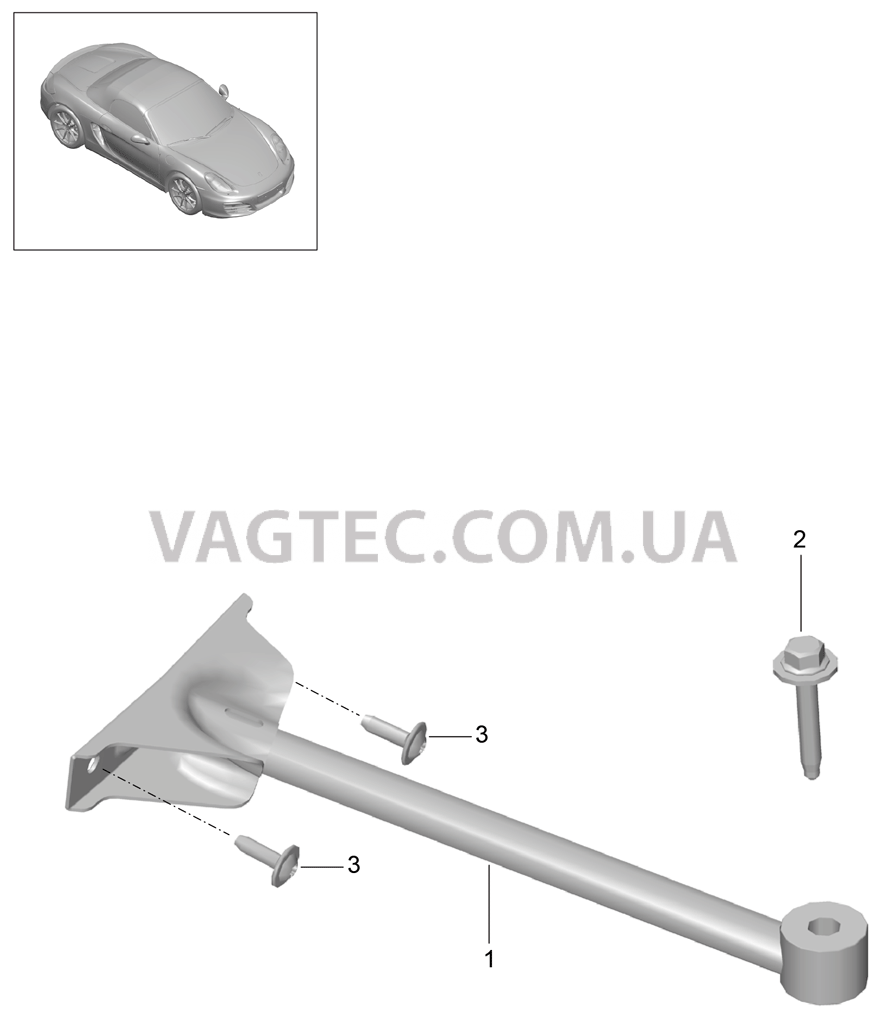 801-015 Растяжка для PORSCHE Boxster 2012-2016