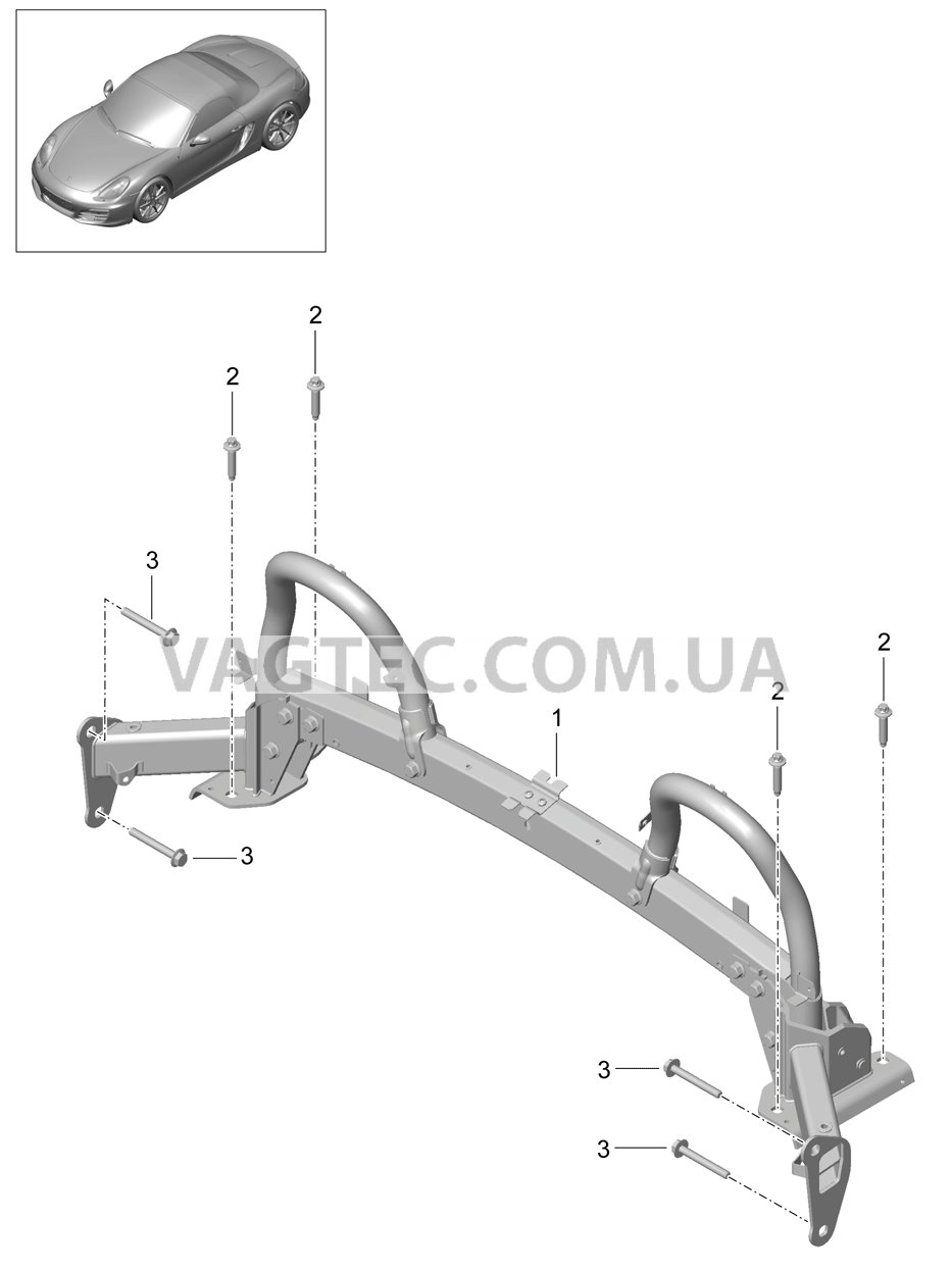 812-005 Дуга защиты от опрокидыв. для PORSCHE Boxster 2012-2016