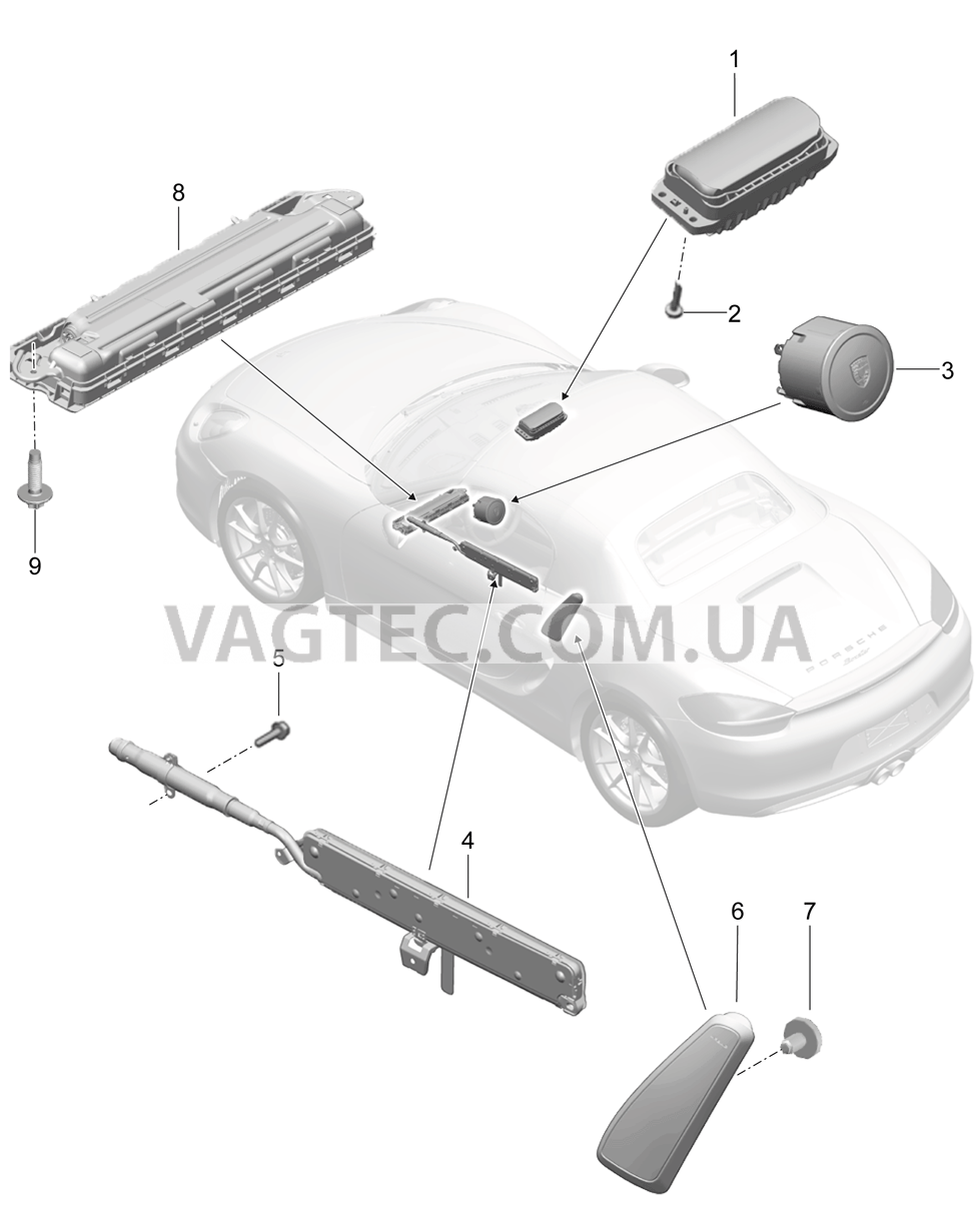 812-050 Подушка безопасности для PORSCHE Boxster 2012-2016