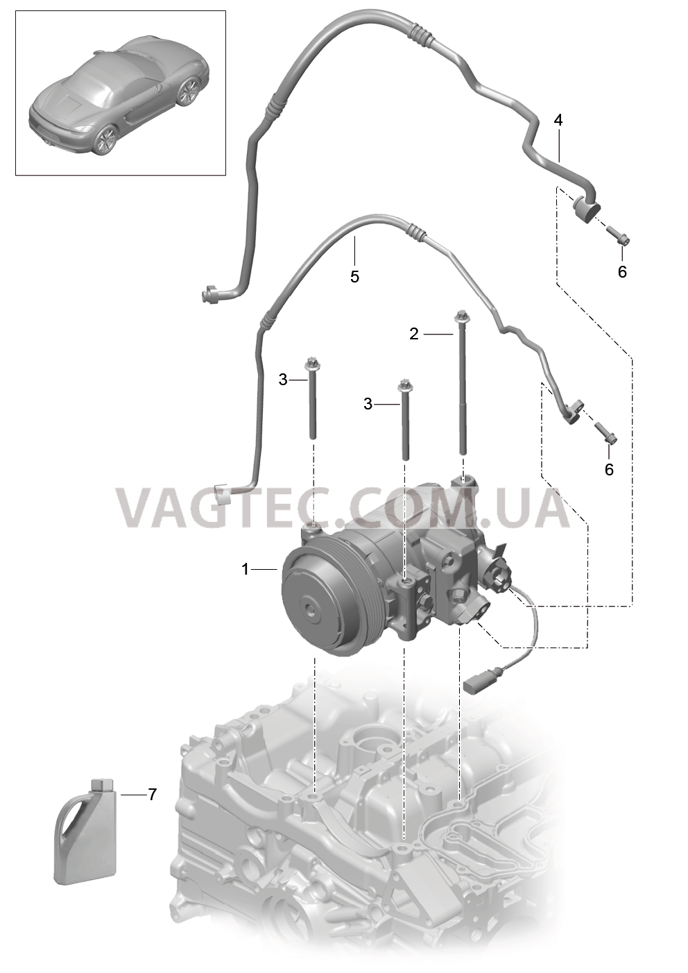 813-015 Компрессор, Кондиционер для PORSCHE Boxster 2012-2016USA