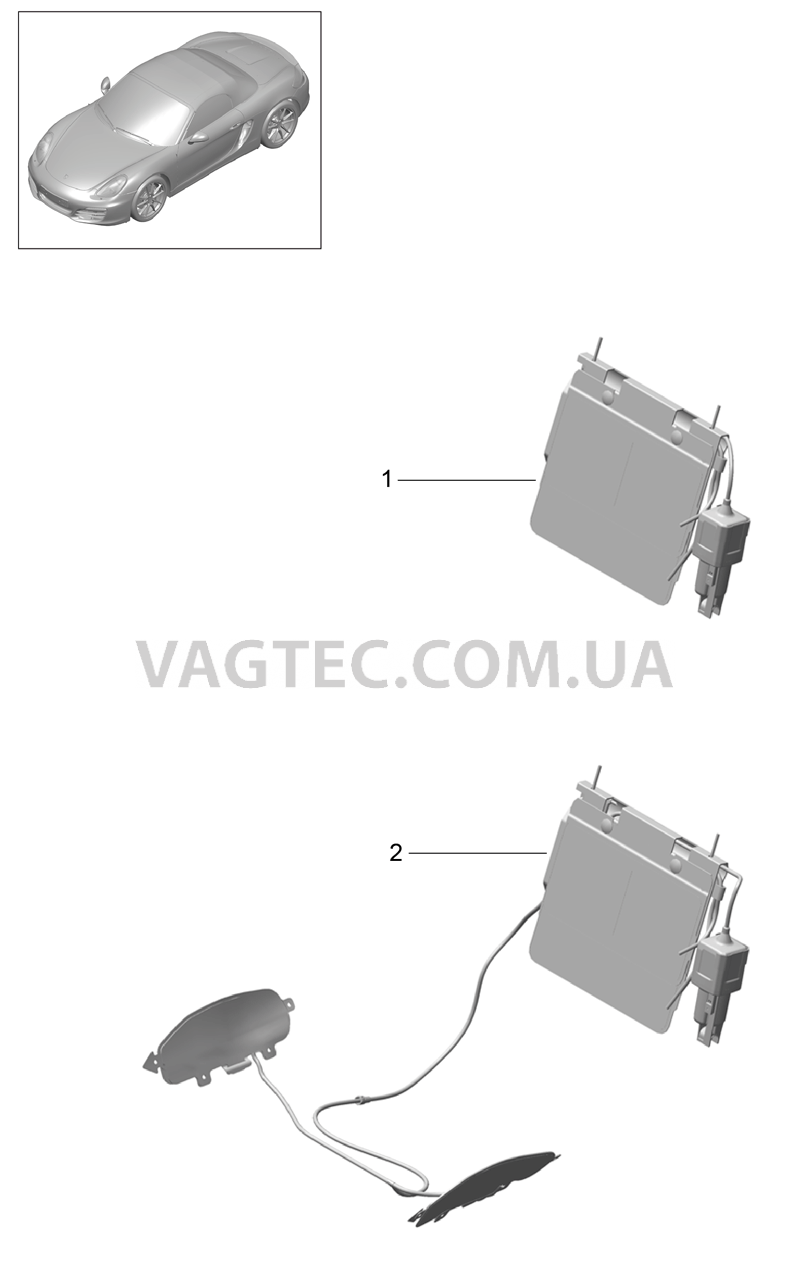 817-022 Поясничный подпор, Детали для PORSCHE Boxster 2012-2016USA