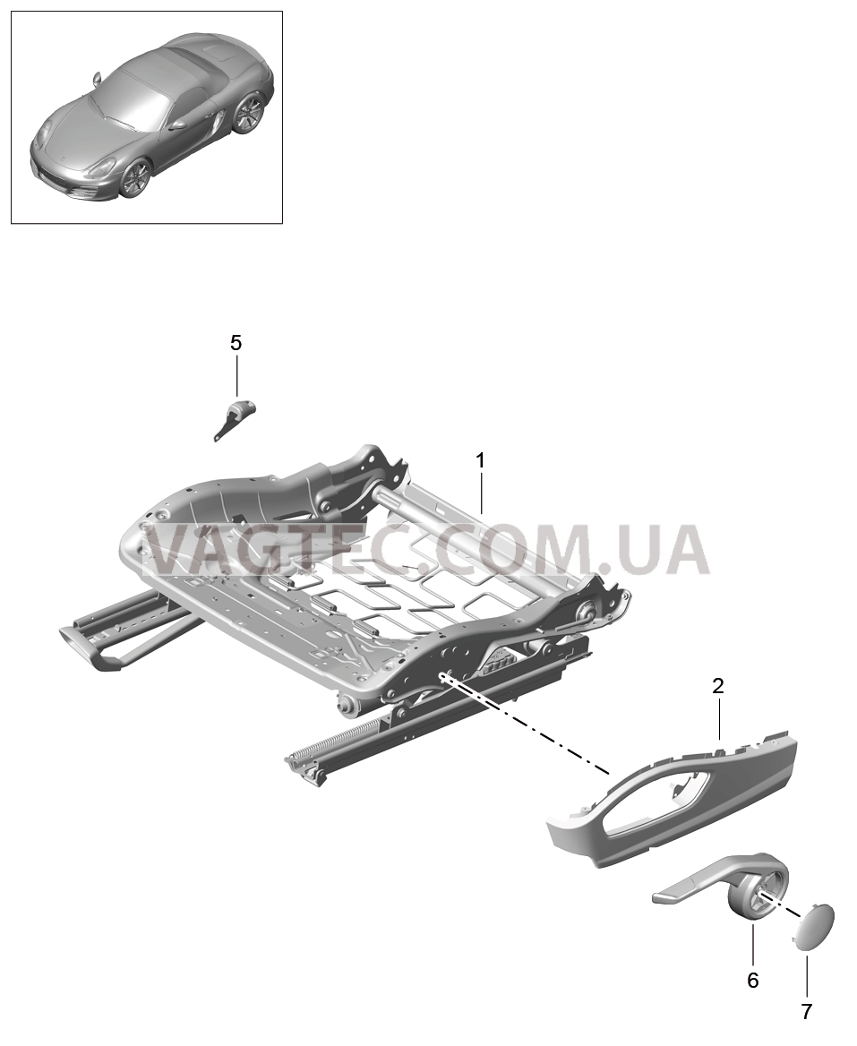 817-023 Регулятор сиденья, Спортивное сиденье PLUS, Детали, Ремкомплект, Датчик занятости сиденья, Панель переключателей для PORSCHE Boxster 2012-2016USA