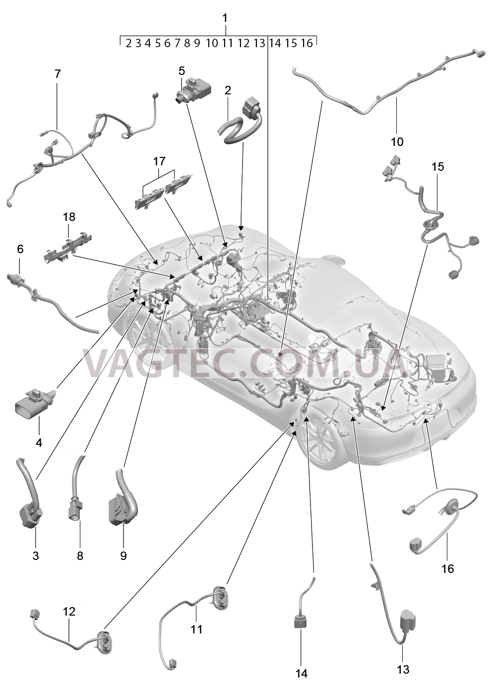 902-010 Жгуты проводов, Салон, и, Сегмент детали для PORSCHE Boxster 2012-2016