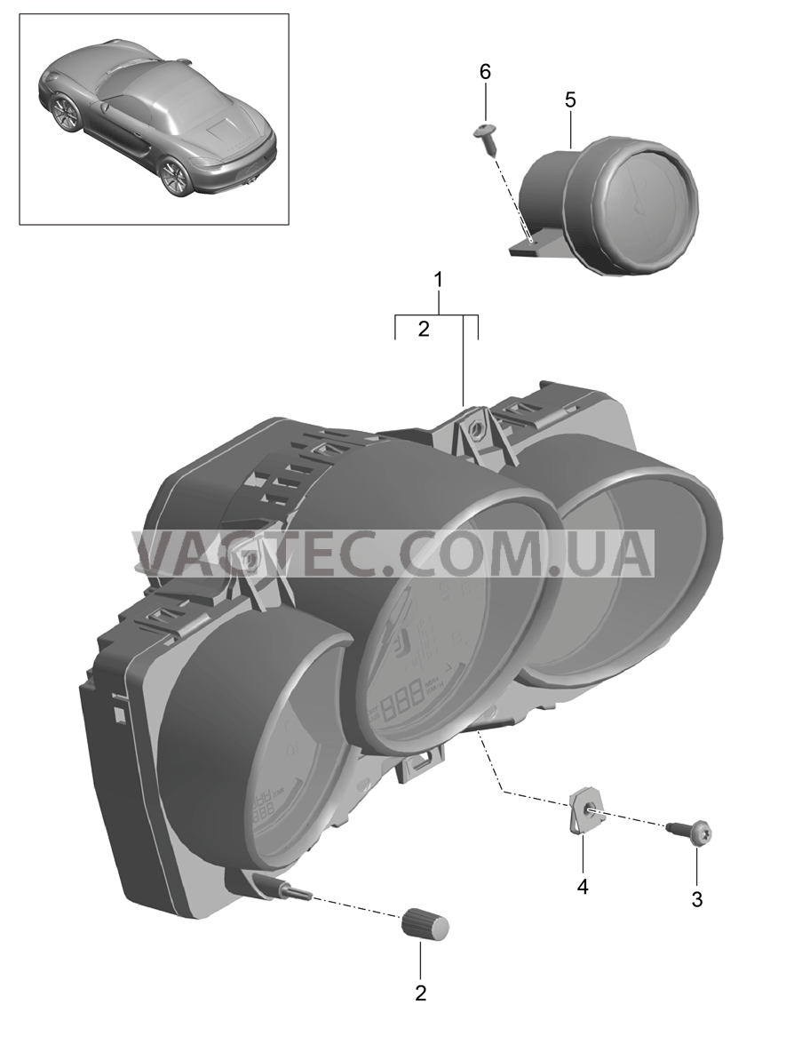 906-000 Инструменты, Секундомер для PORSCHE Boxster 2012-2016USA