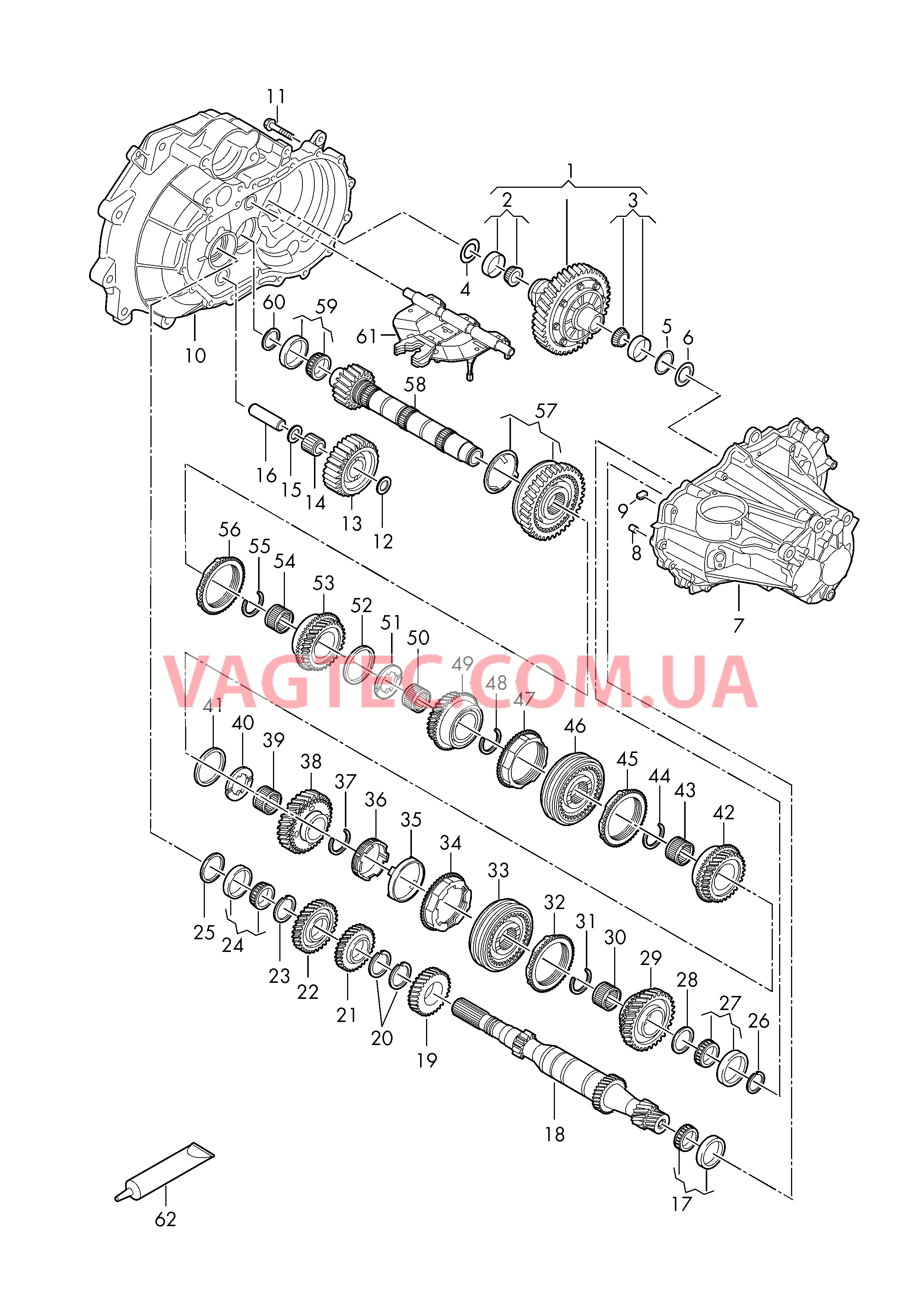 Внутренние компоненты для 5-ступенчатая МКП, роботизированная  для VOLKSWAGEN UP 2019