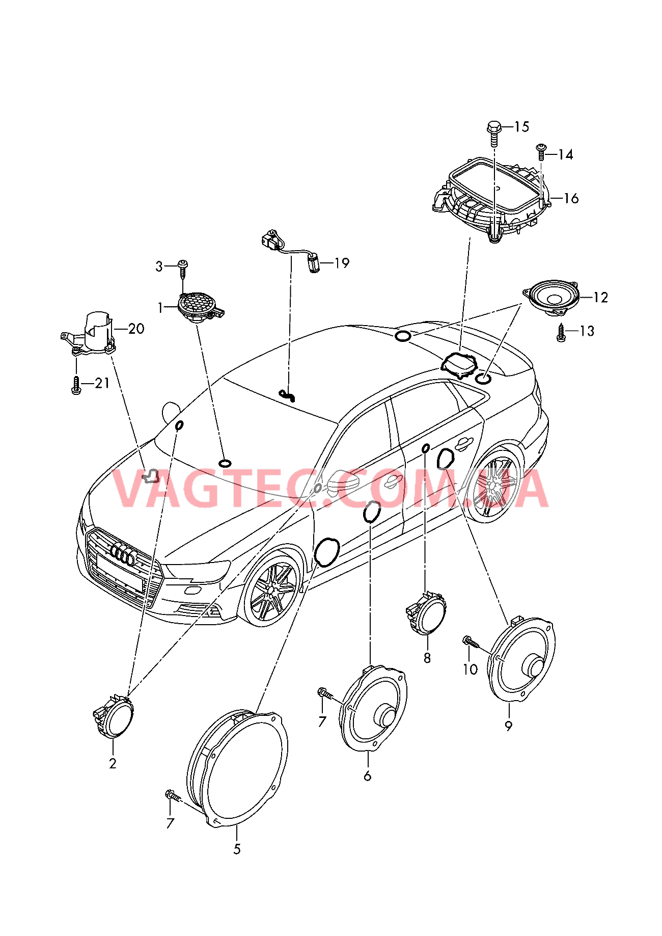 Электрические детали акустической системы  для AUDI RS3 2018