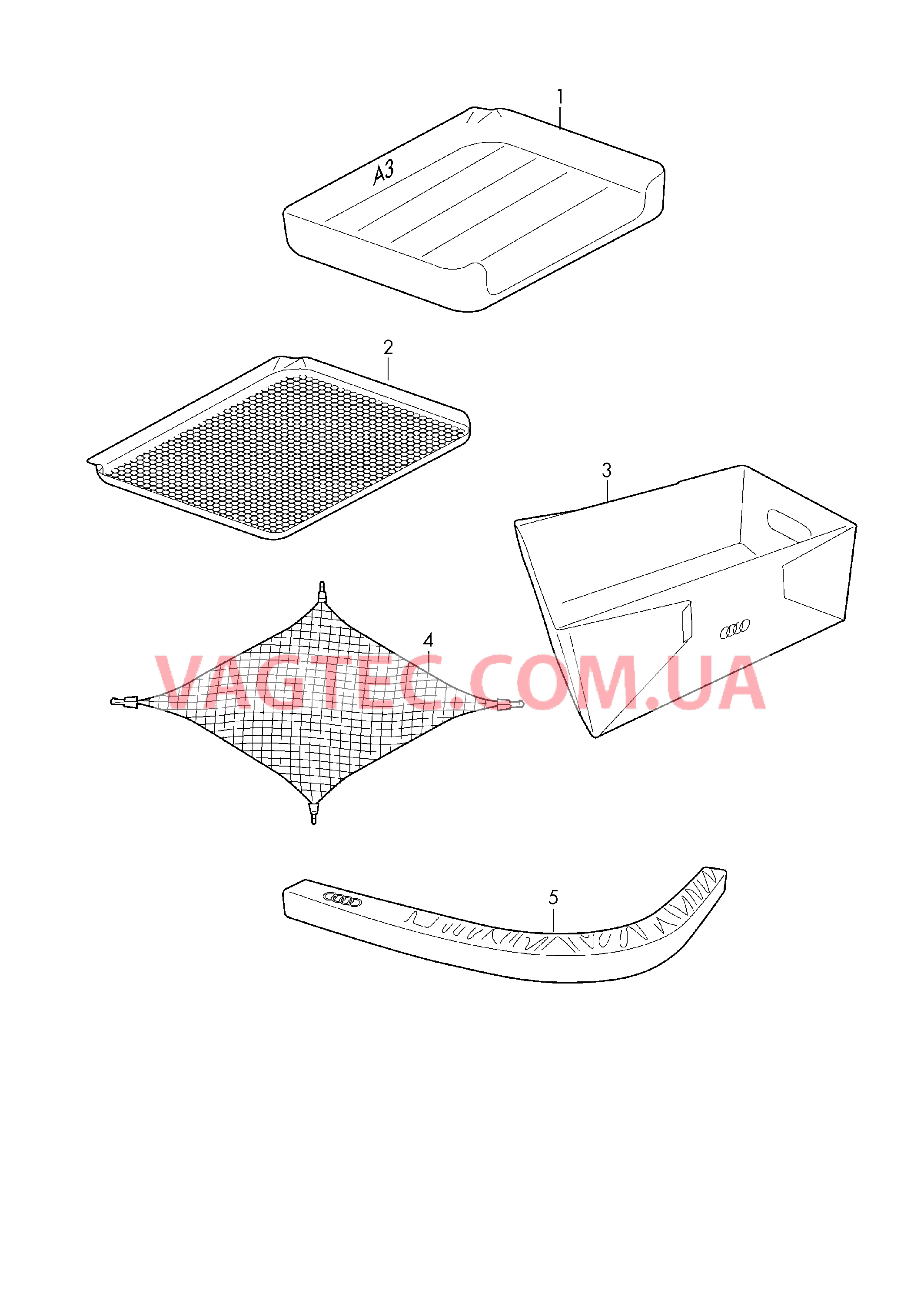 Оригинальные аксессуары для багажного отсека Крепление груза  для AUDI RS3 2018