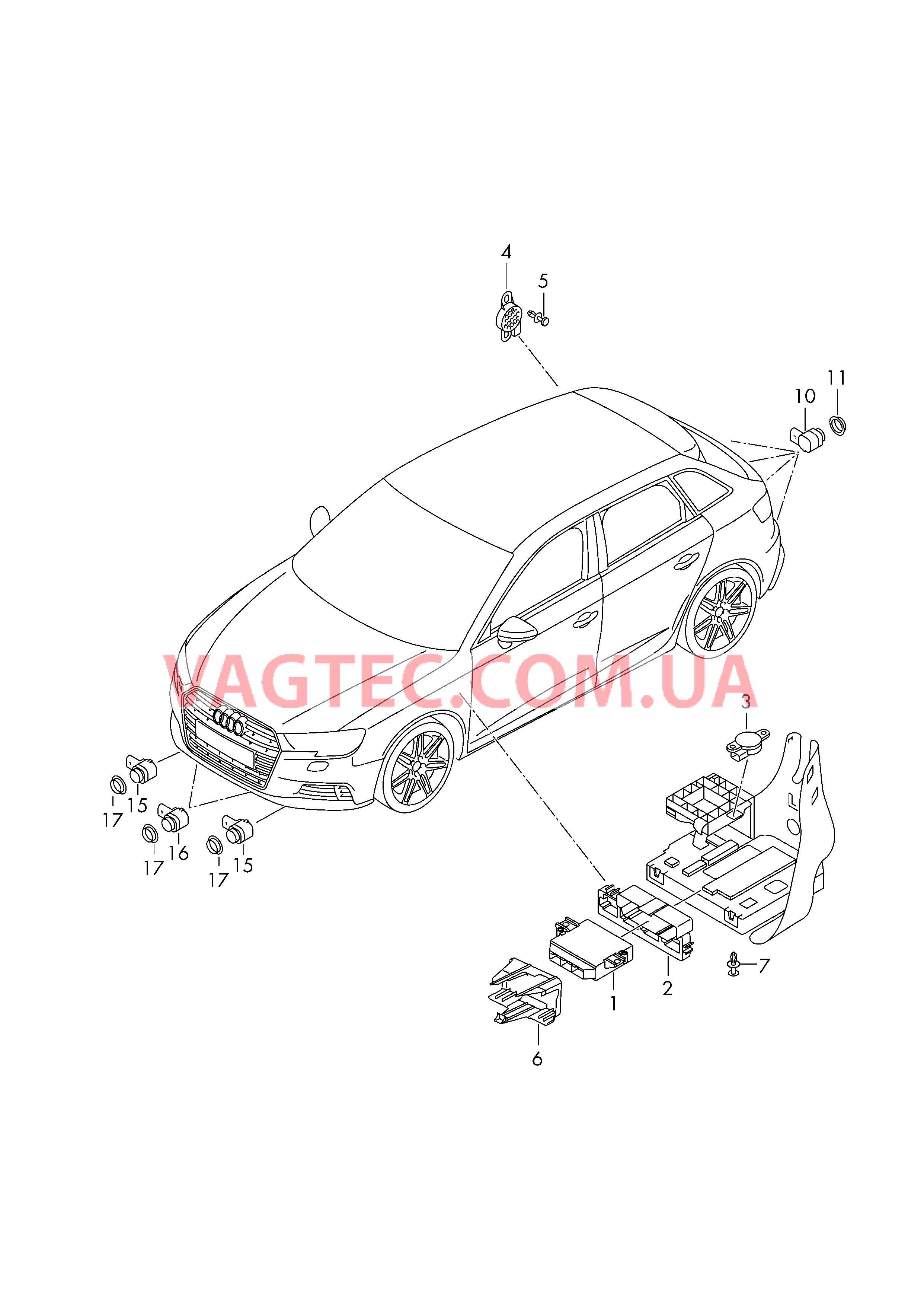 БУ парковочного ассистента Зуммер парковочного ассистента Датчик  для AUDI RS3 2018