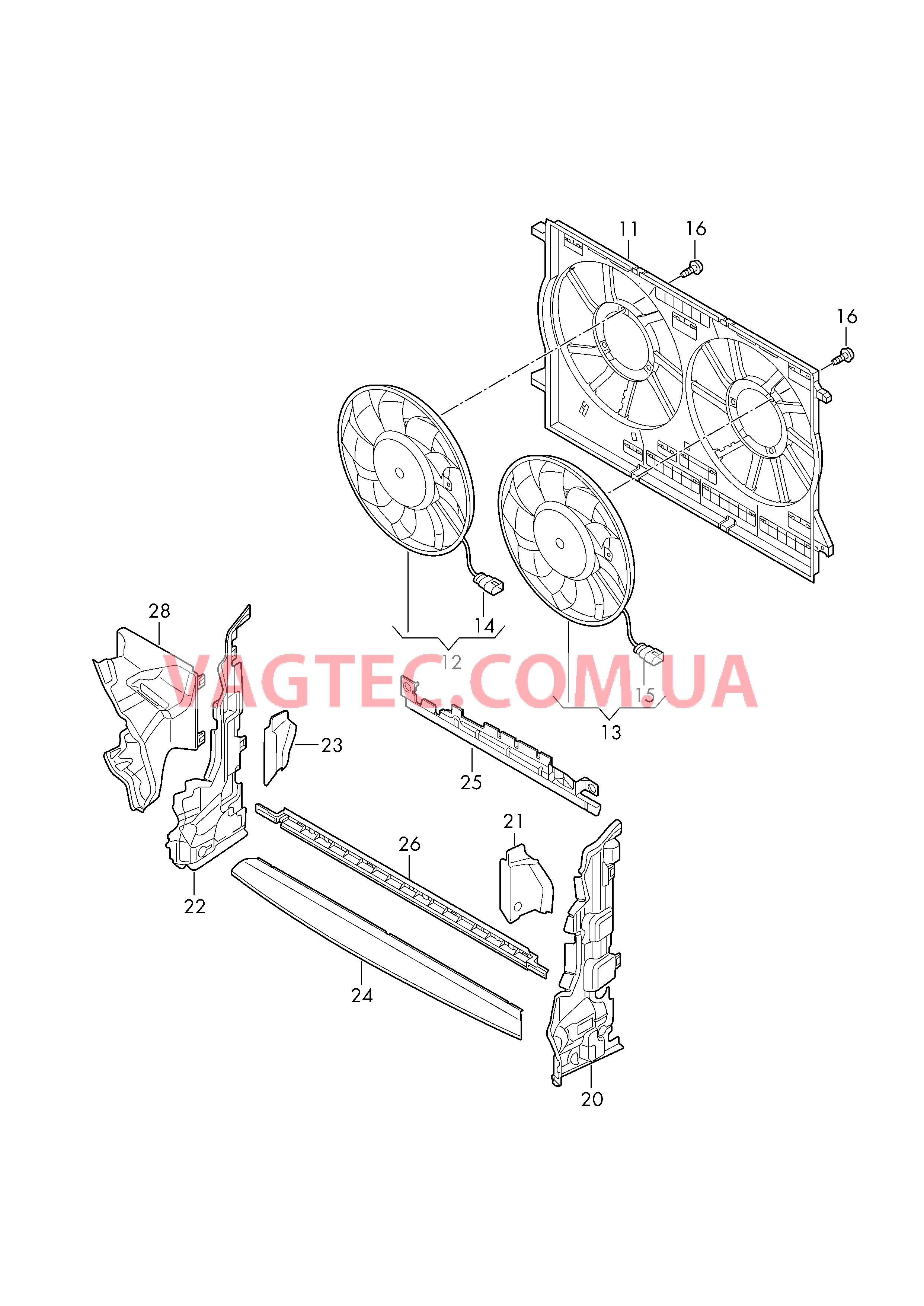Вентилятор радиатора с крыльчаткой  Воздуховод  для AUDI RS5 2018