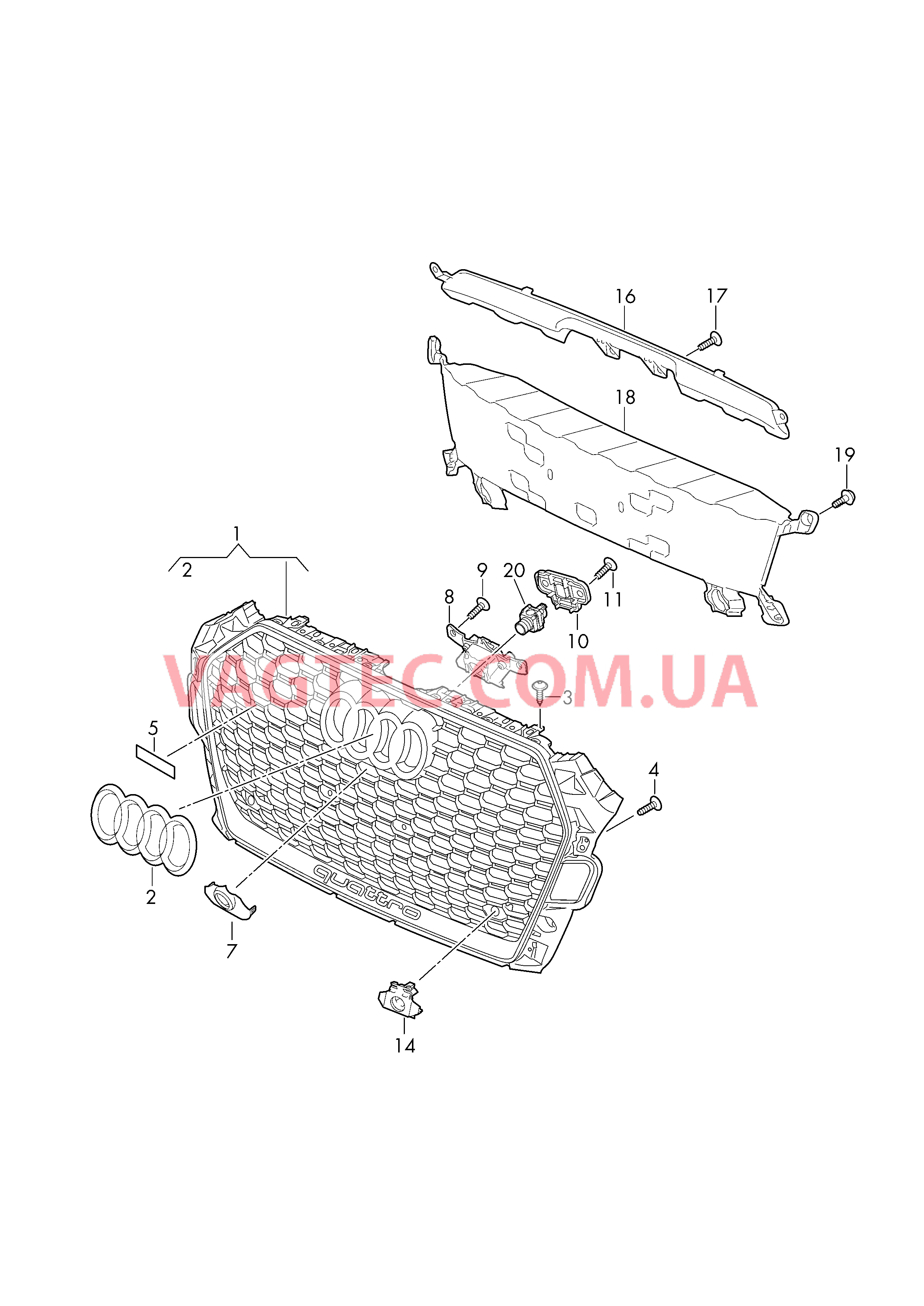 Решётка радиатора  для AUDI RS5C 2019