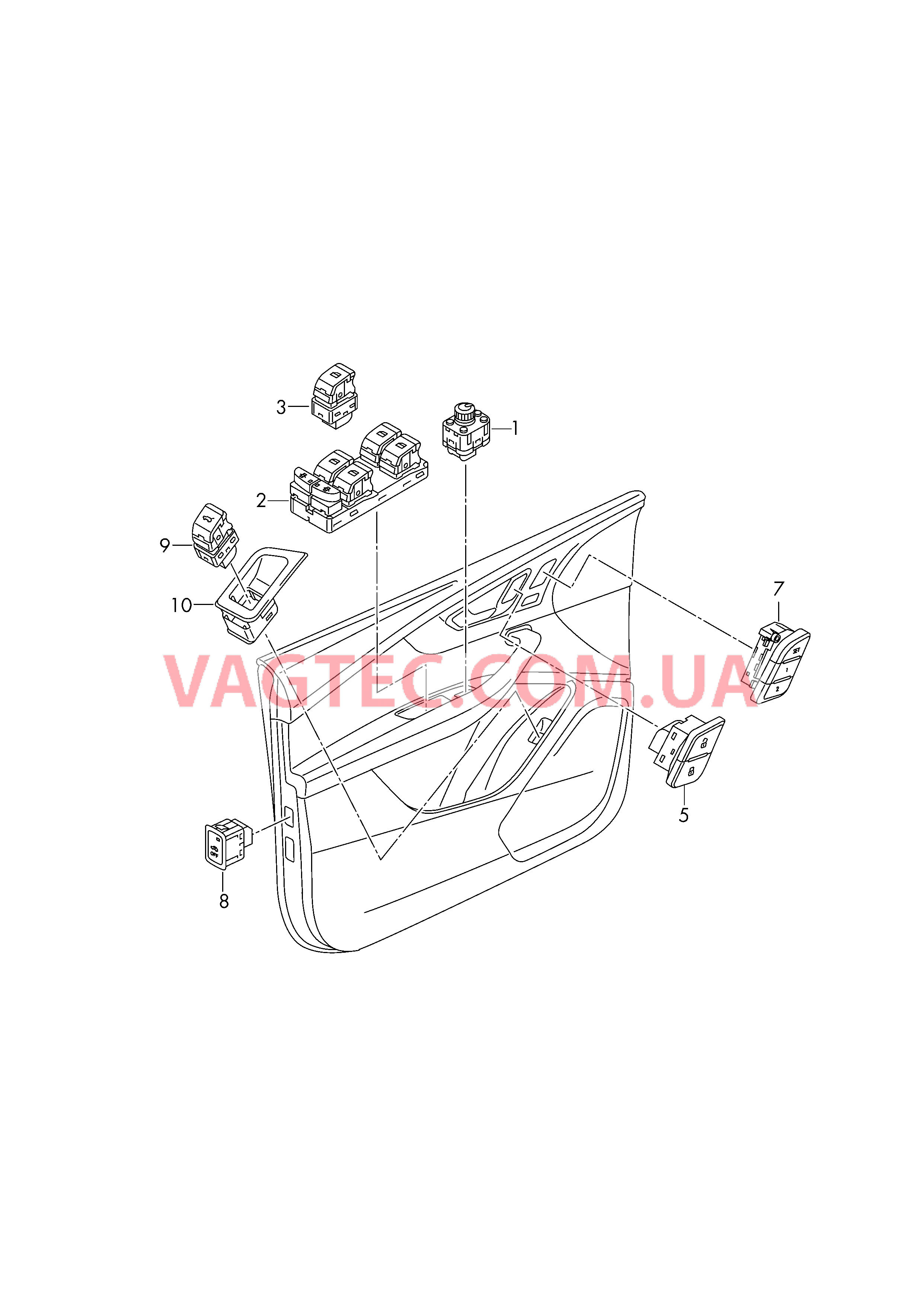 Выключатель в обивке двери  для AUDI RS5 2018