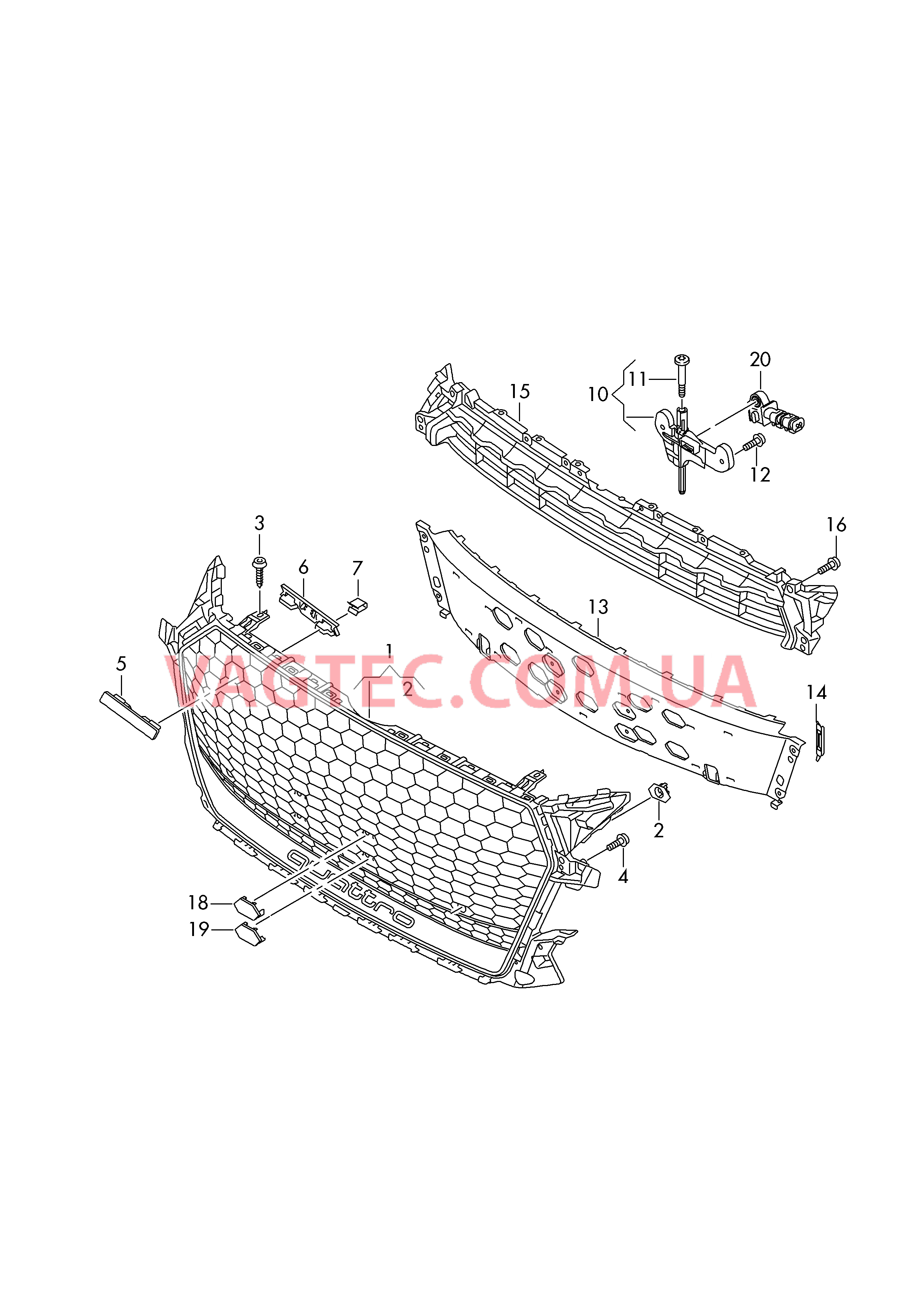 Решётка радиатора  для AUDI TTRS 2019