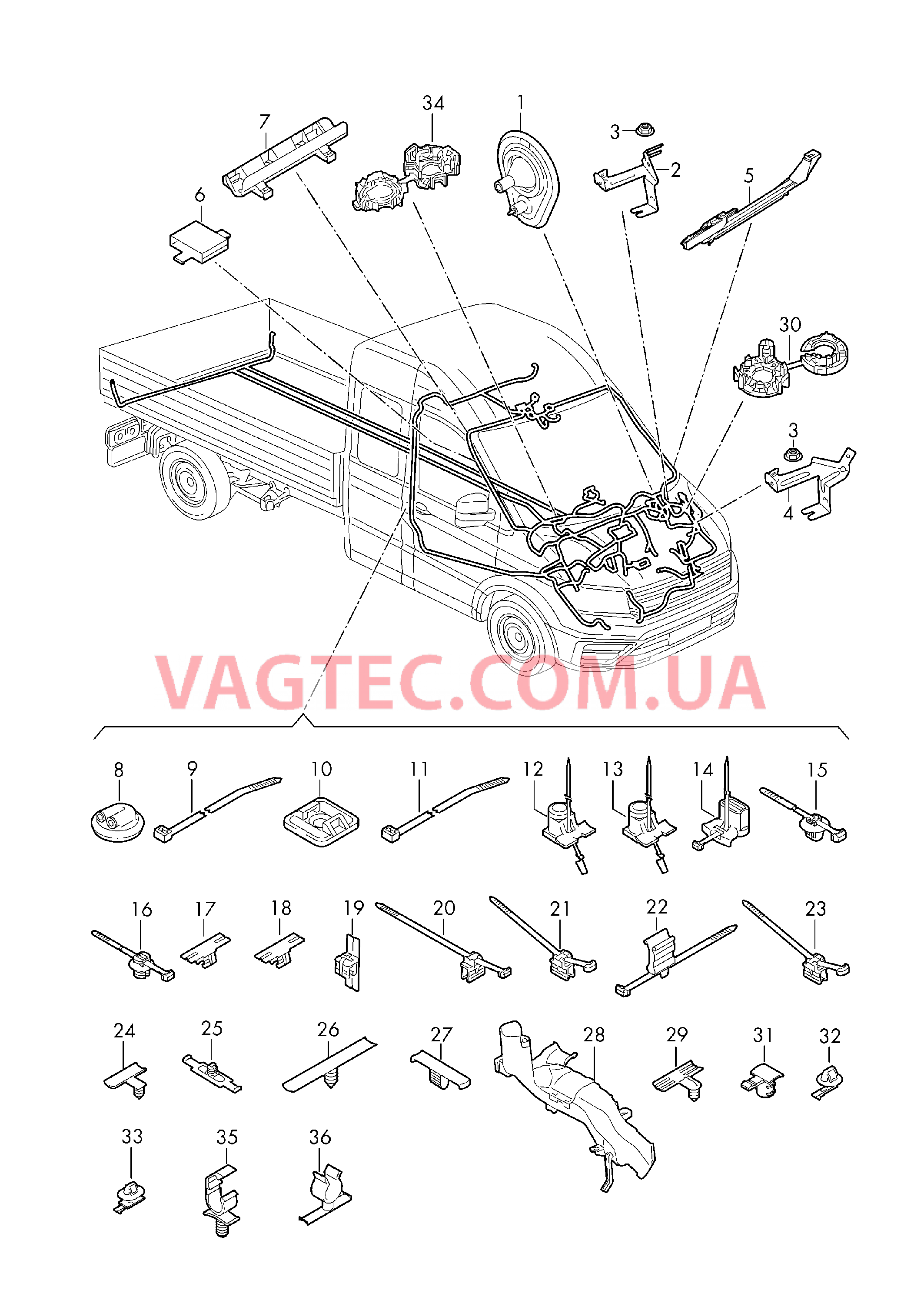 Центральный жгут Крепеж кабеля Насадка/наконечник Болт соединения с массой  для VOLKSWAGEN Crafter 2018