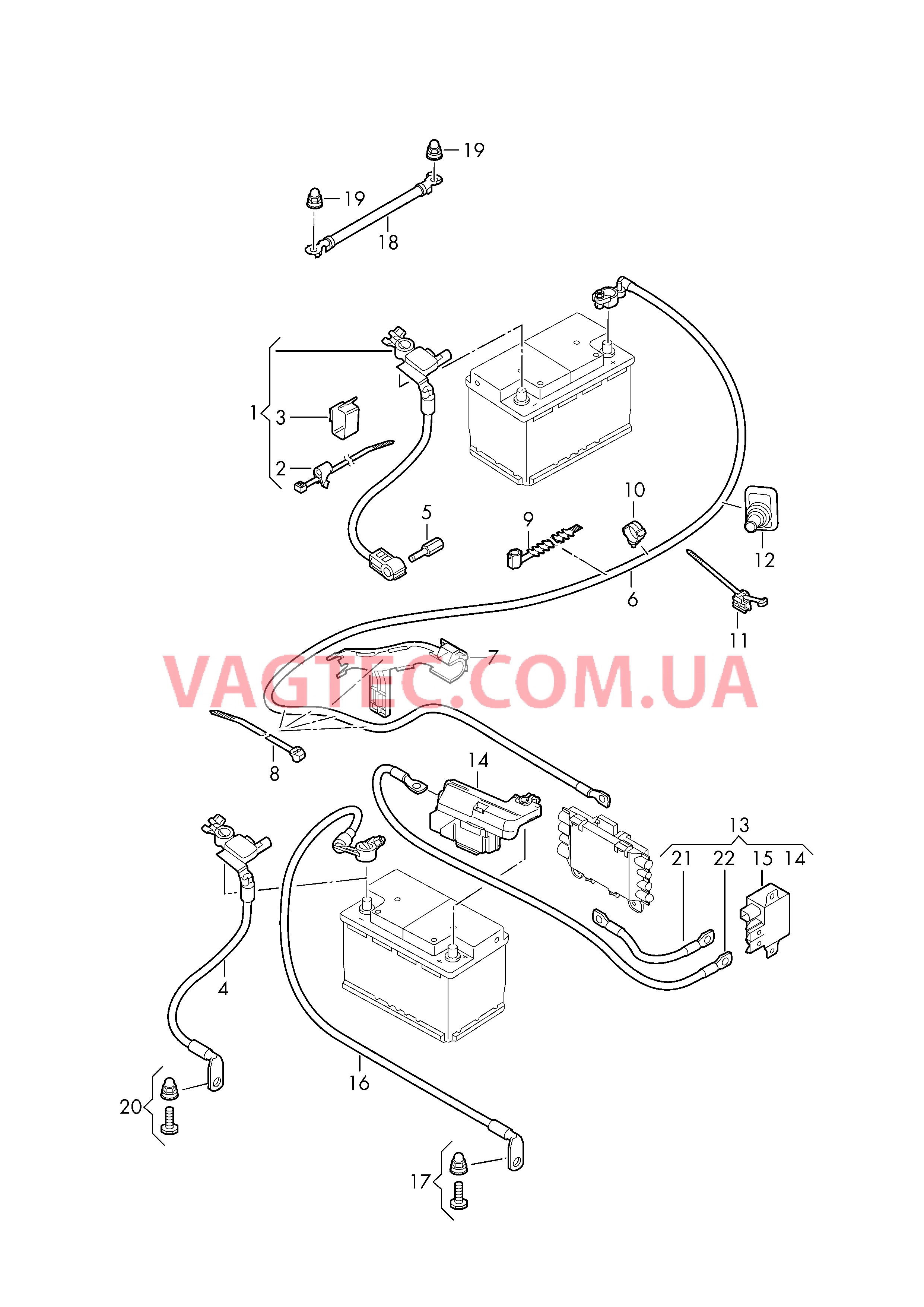 Жгут проводов для АКБ +/- БУ контроля АКБ  Провод массы  для VOLKSWAGEN Crafter 2018