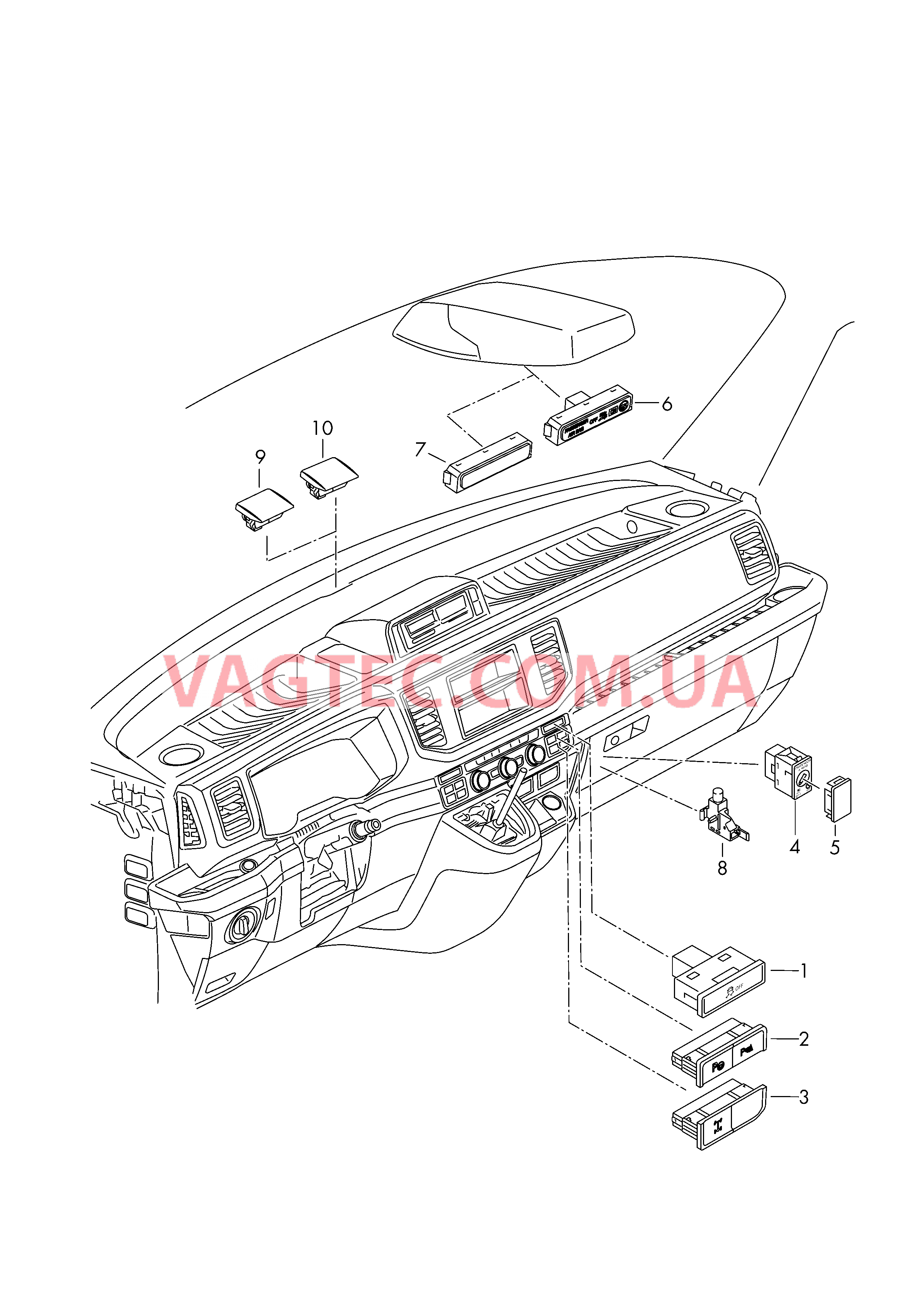 Выключатель в панели приборов  для VOLKSWAGEN Crafter 2018