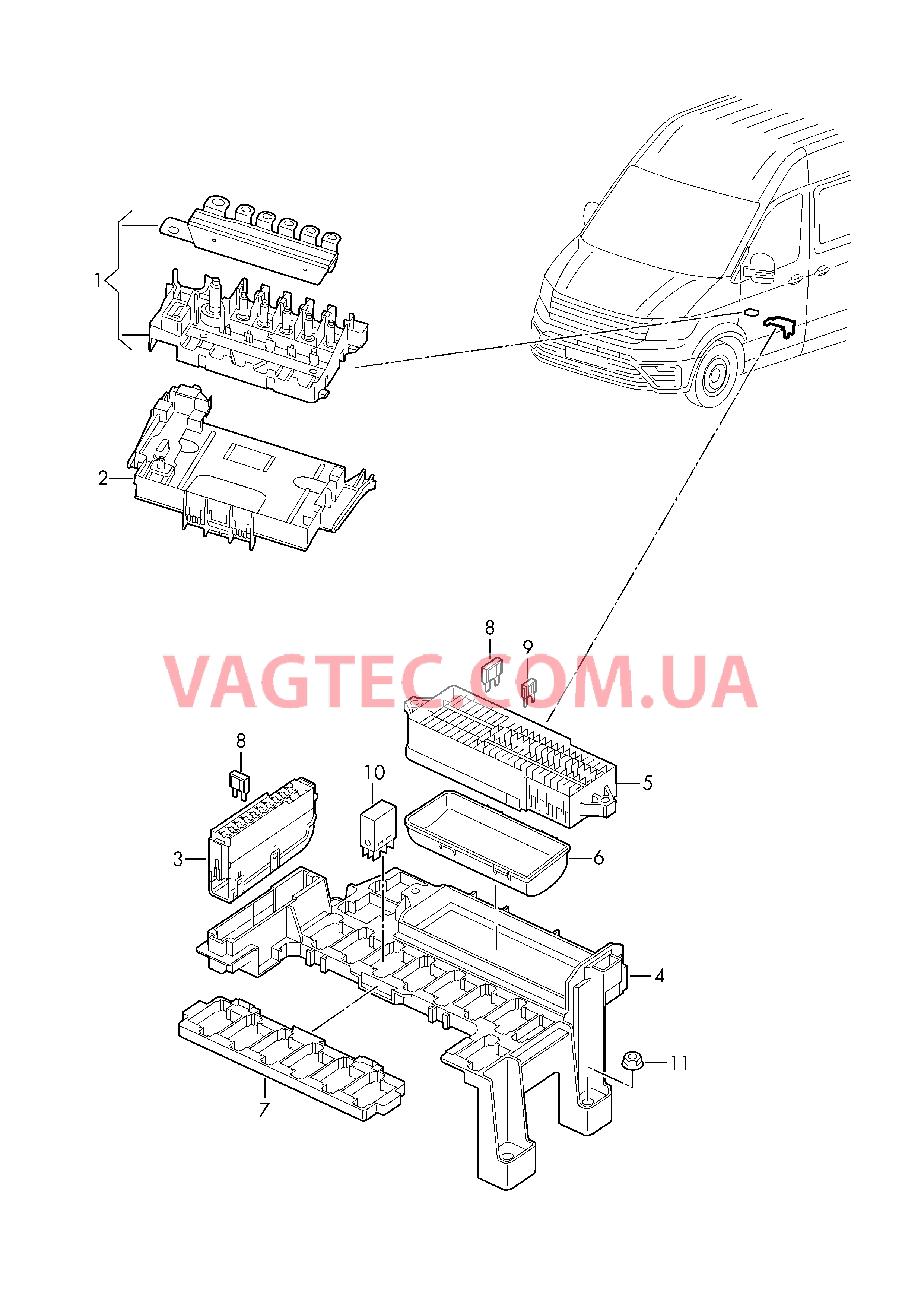 Коробка главн. предохранителя Реле  для VOLKSWAGEN Crafter 2018