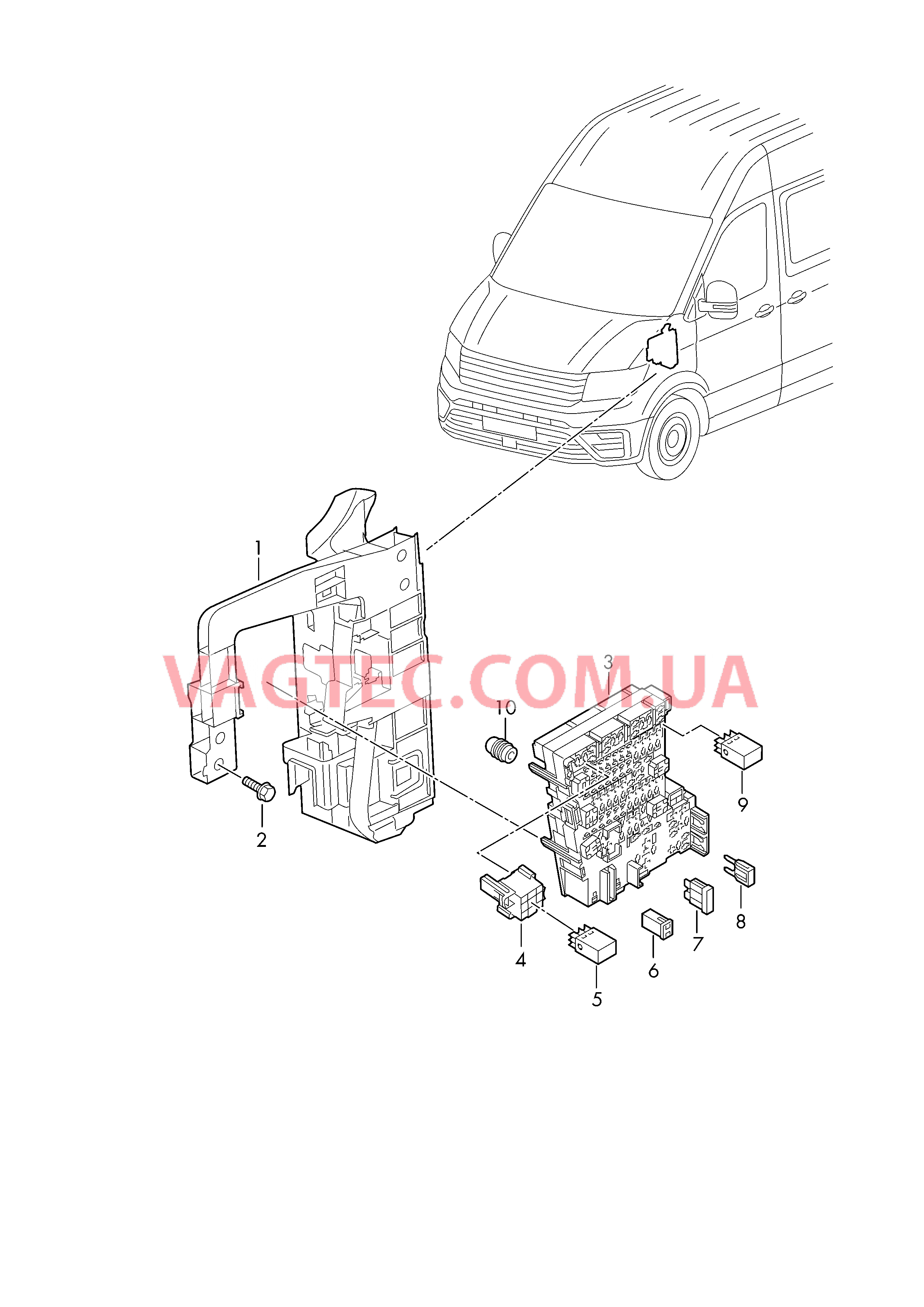 Кронштейн блока управления Реле  для VOLKSWAGEN Crafter 2018