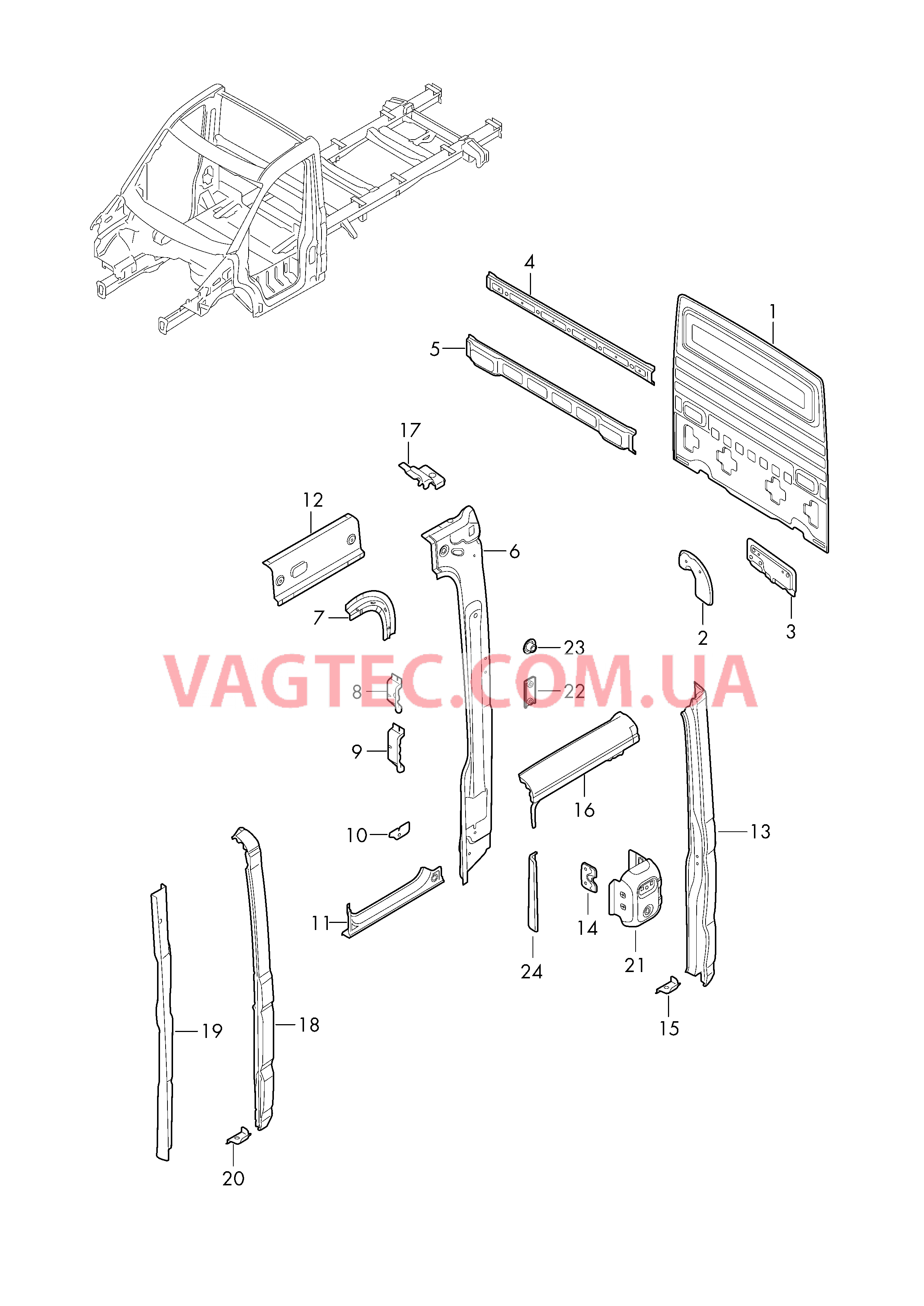 Cтойка C Задняя стенка, наружная панель Задняя стенка, наружная панель  для VOLKSWAGEN Crafter 2019