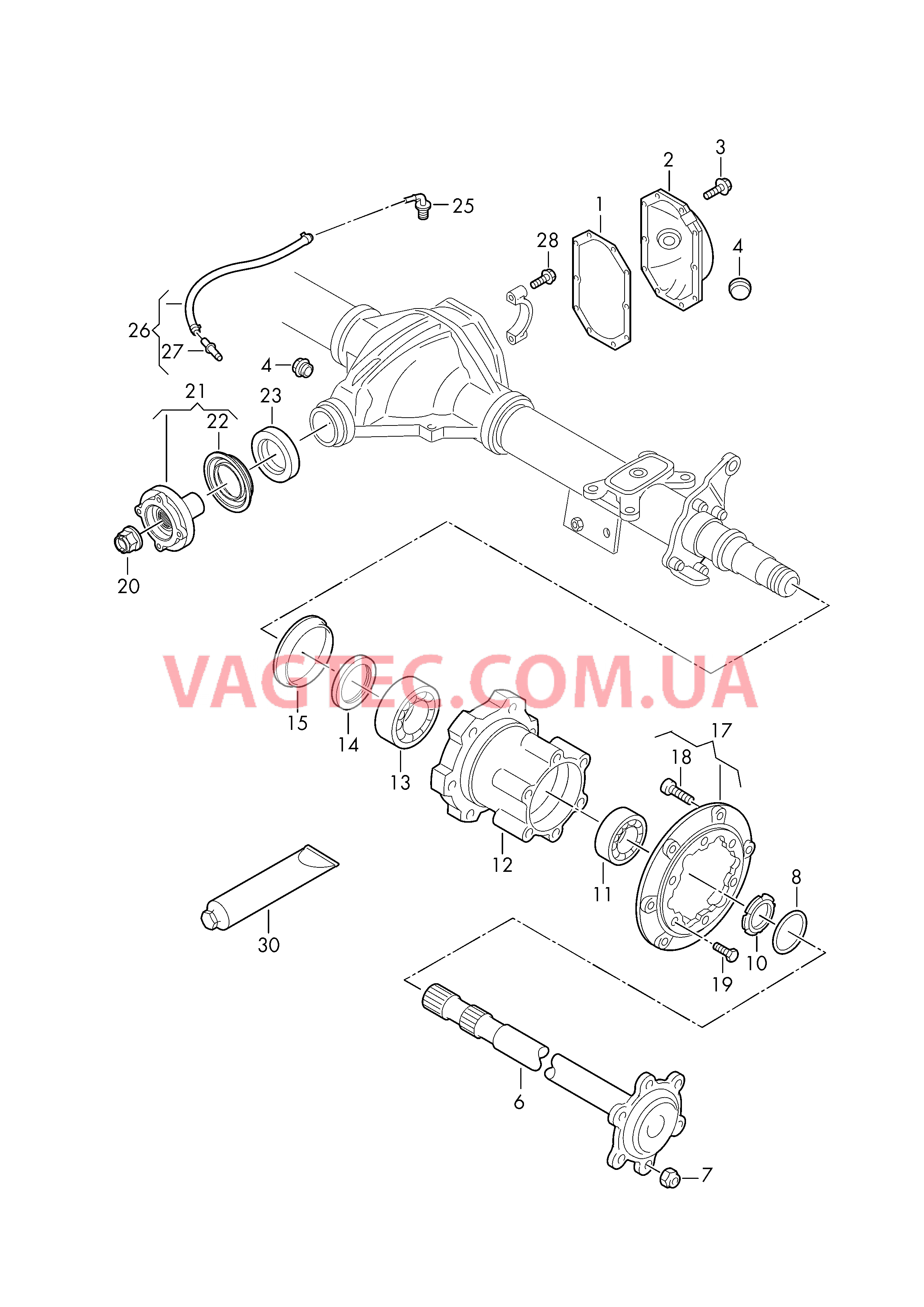 Вал привода задних колес Ступица Вентиляционный патрубок  для VOLKSWAGEN Crafter 2019
