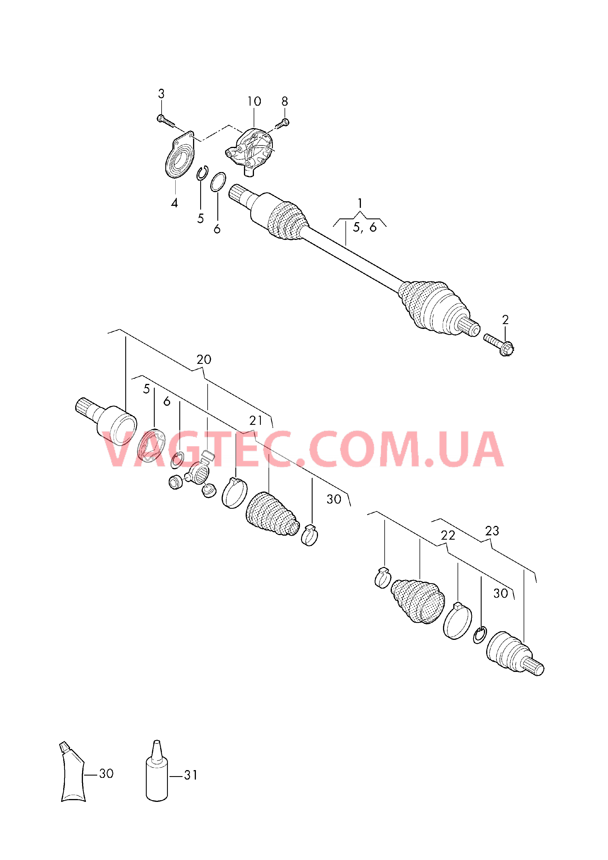 Приводной вал для 6-ступен. механической КП   D             >> - 02.04.2017 для VOLKSWAGEN Crafter 2018