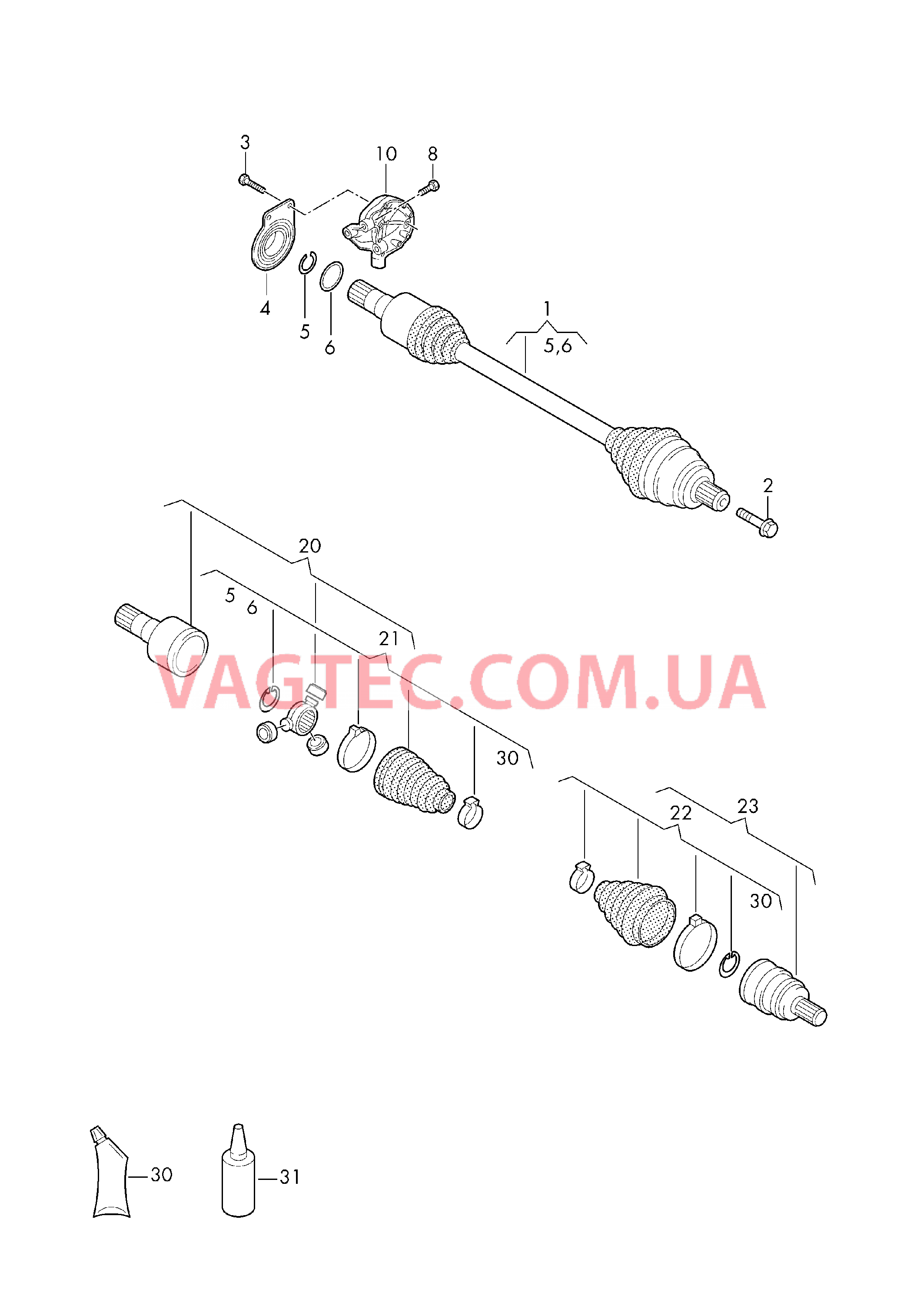 Приводной вал для 6-ступен. механической КП   D             >> - 02.04.2017 для VOLKSWAGEN Crafter 2019