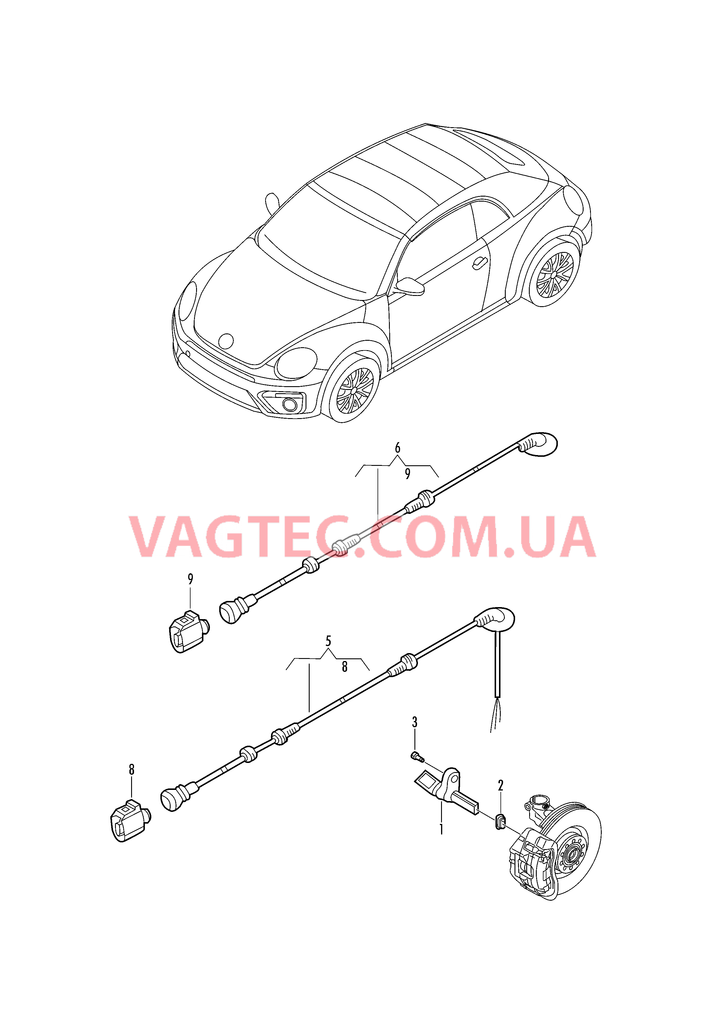 Датчик числа оборотов Жгут проводов для датчика числа оборотов  для VOLKSWAGEN Beetle.Cabriolet 2018